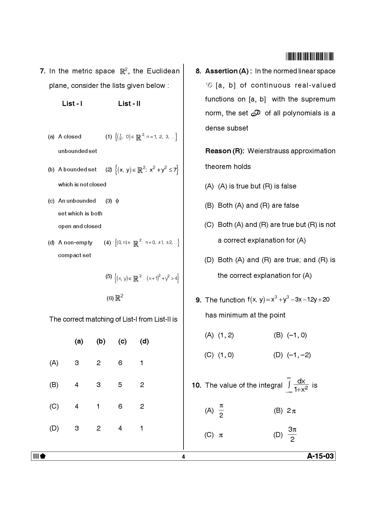 Telangana SET Mathematical Sciences 2014 Question Paper III 3