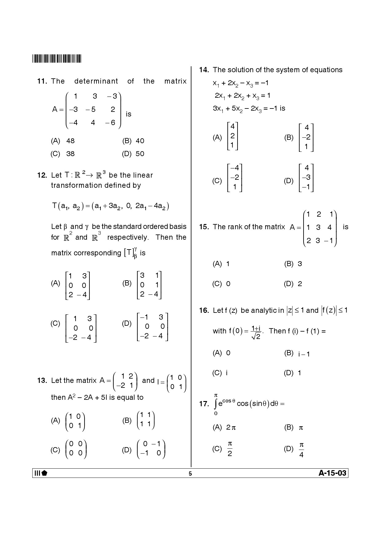 Telangana SET Mathematical Sciences 2014 Question Paper III 4