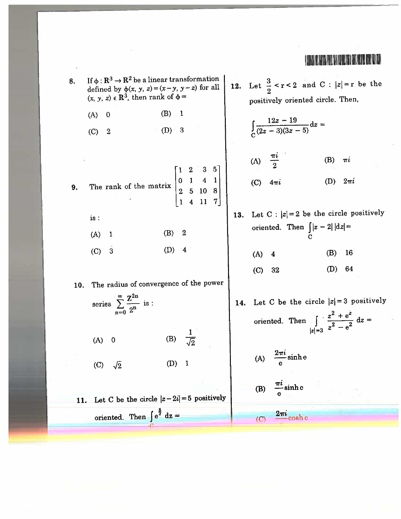 Telangana SET Mathematical Sciences 2017 Question Paper II 3