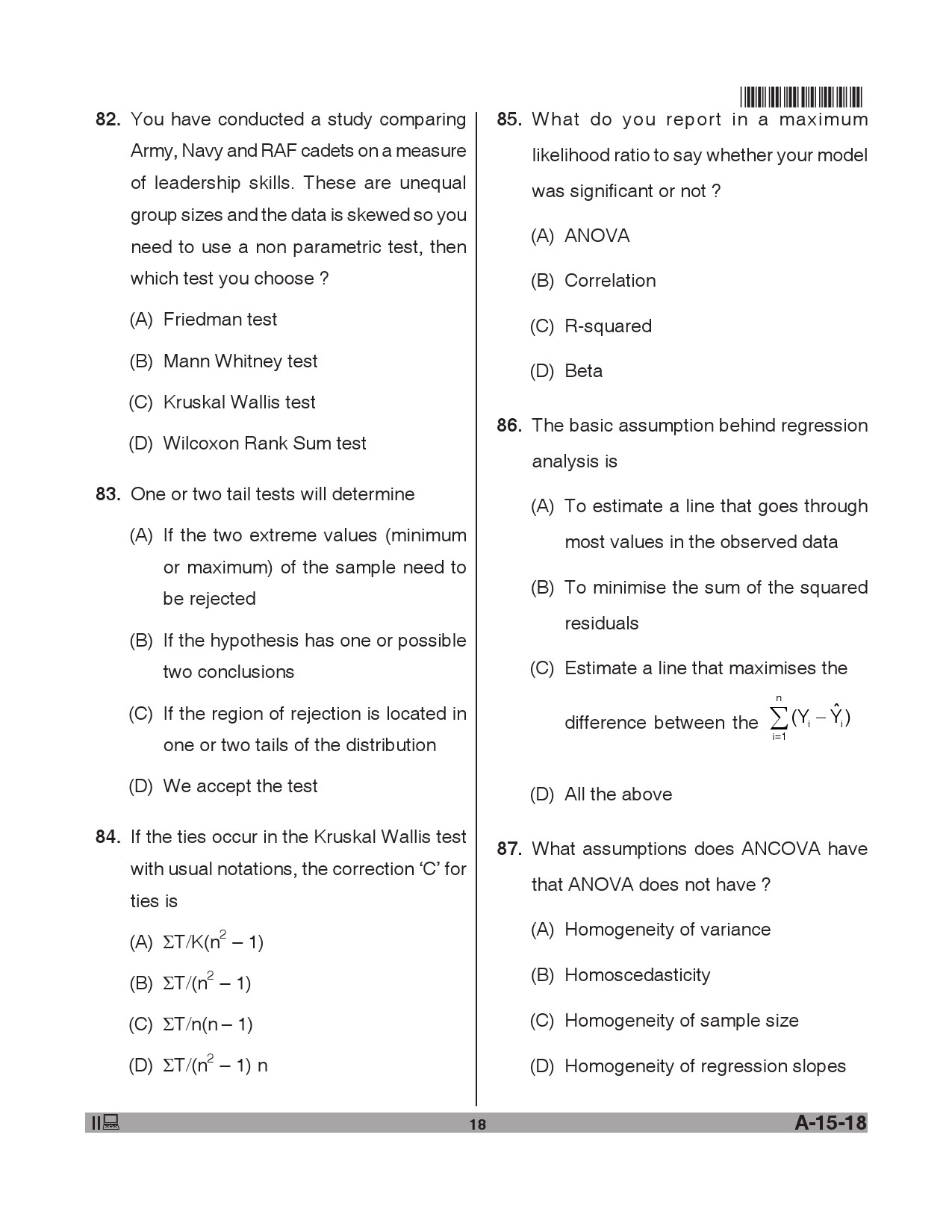 Telangana SET Mathematical Sciences 2018 Question Paper II 17