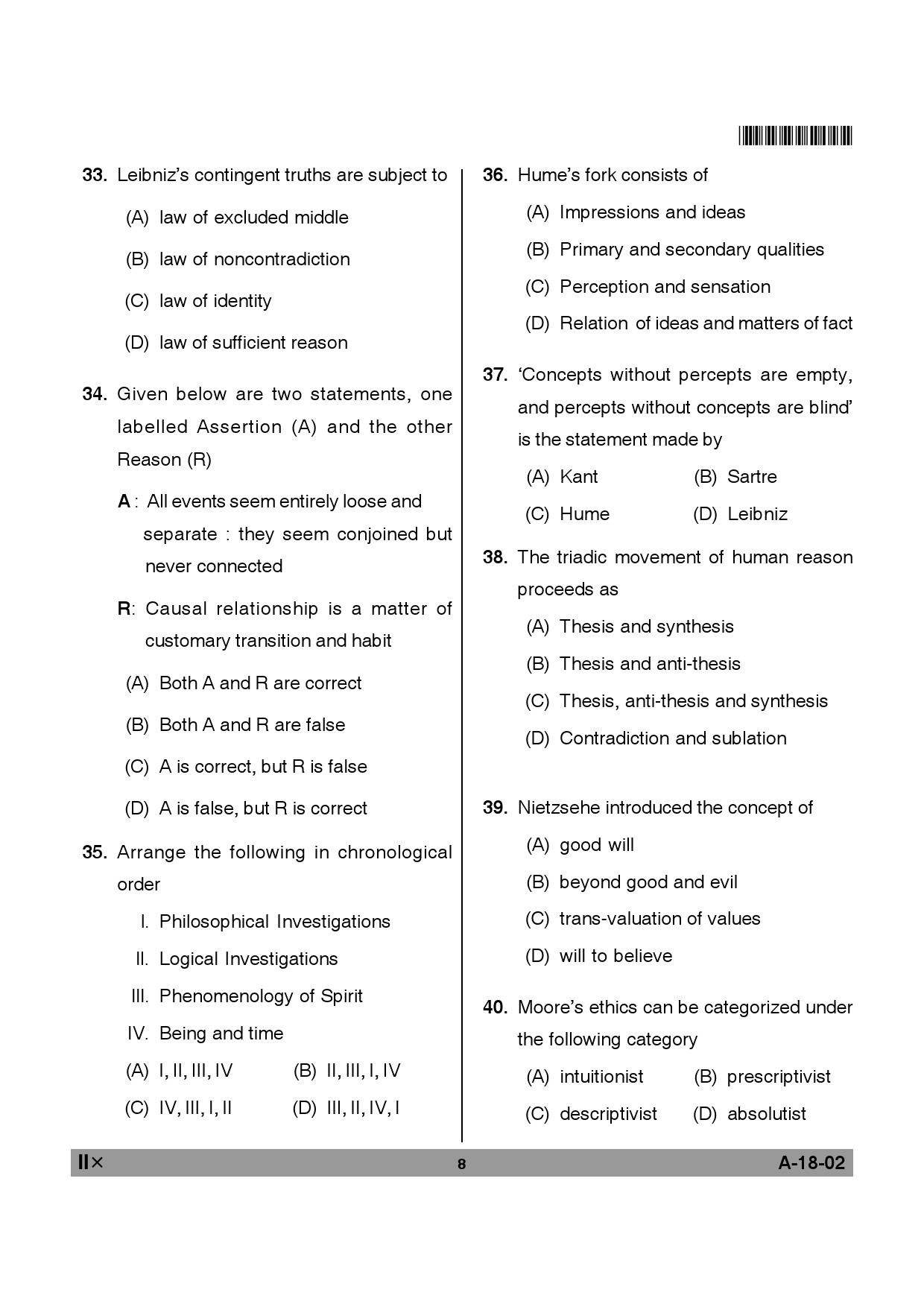 Telangana SET Philosophy 2012 Question Paper II 7