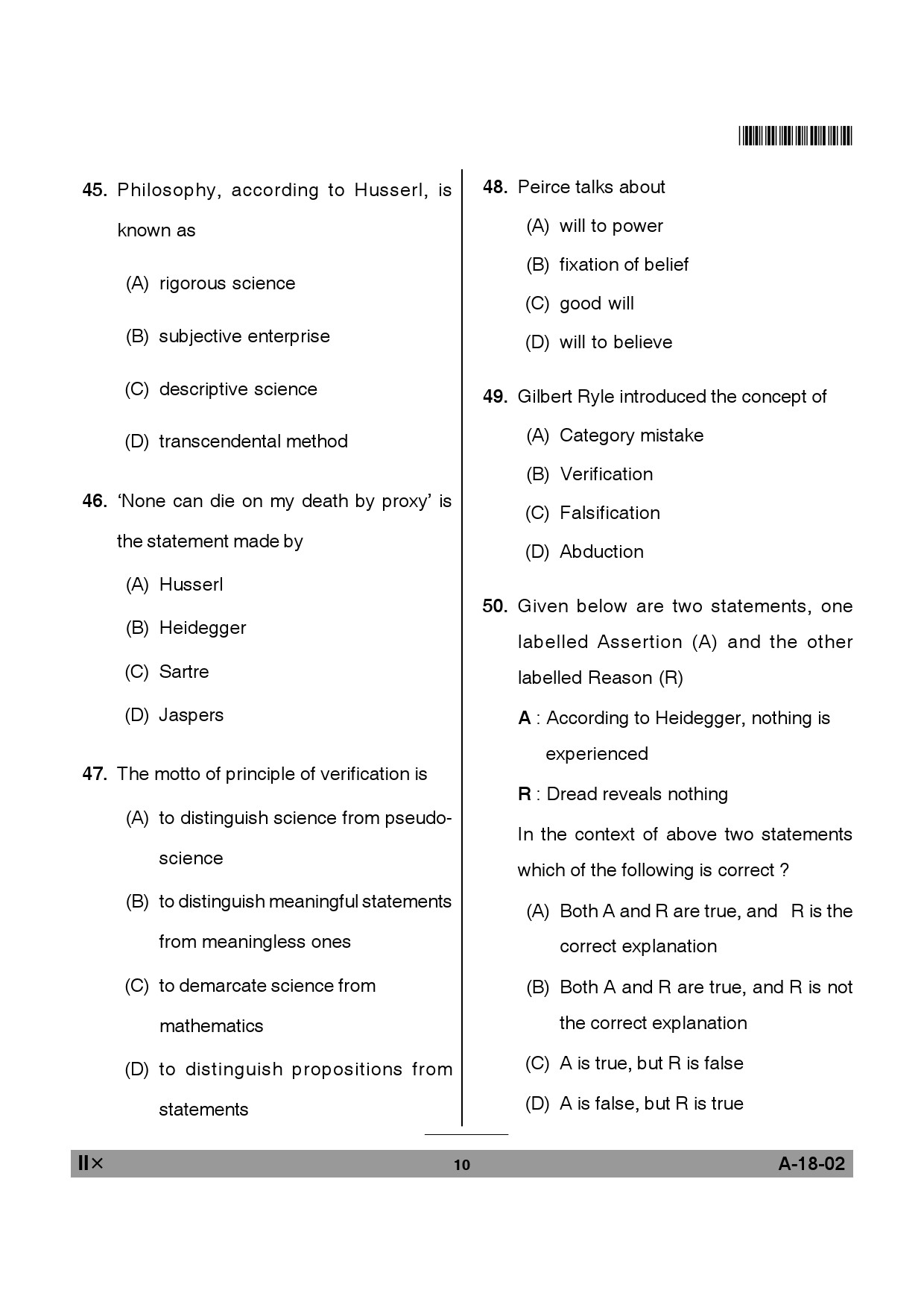 Telangana SET Philosophy 2012 Question Paper II 9