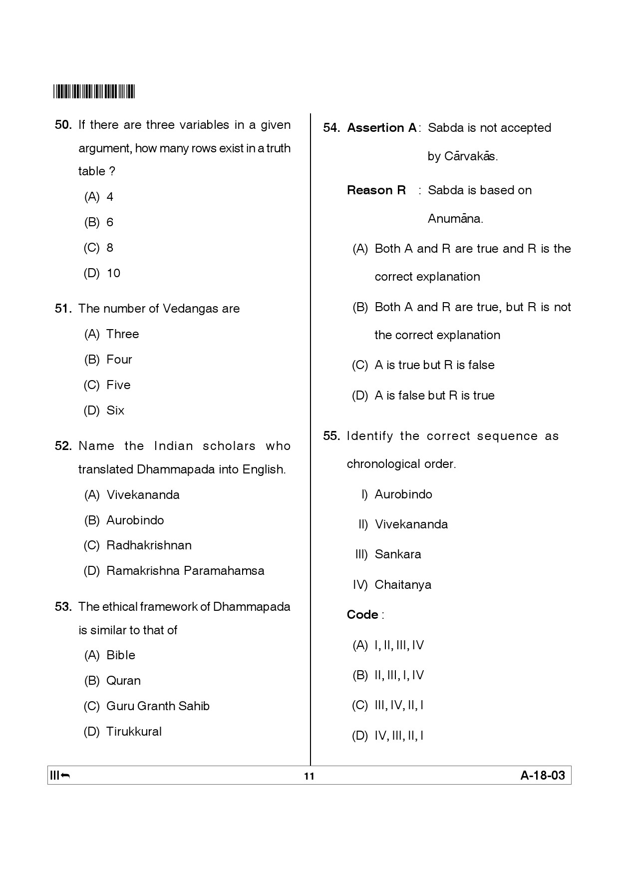 Telangana SET Philosophy 2012 Question Paper III 10