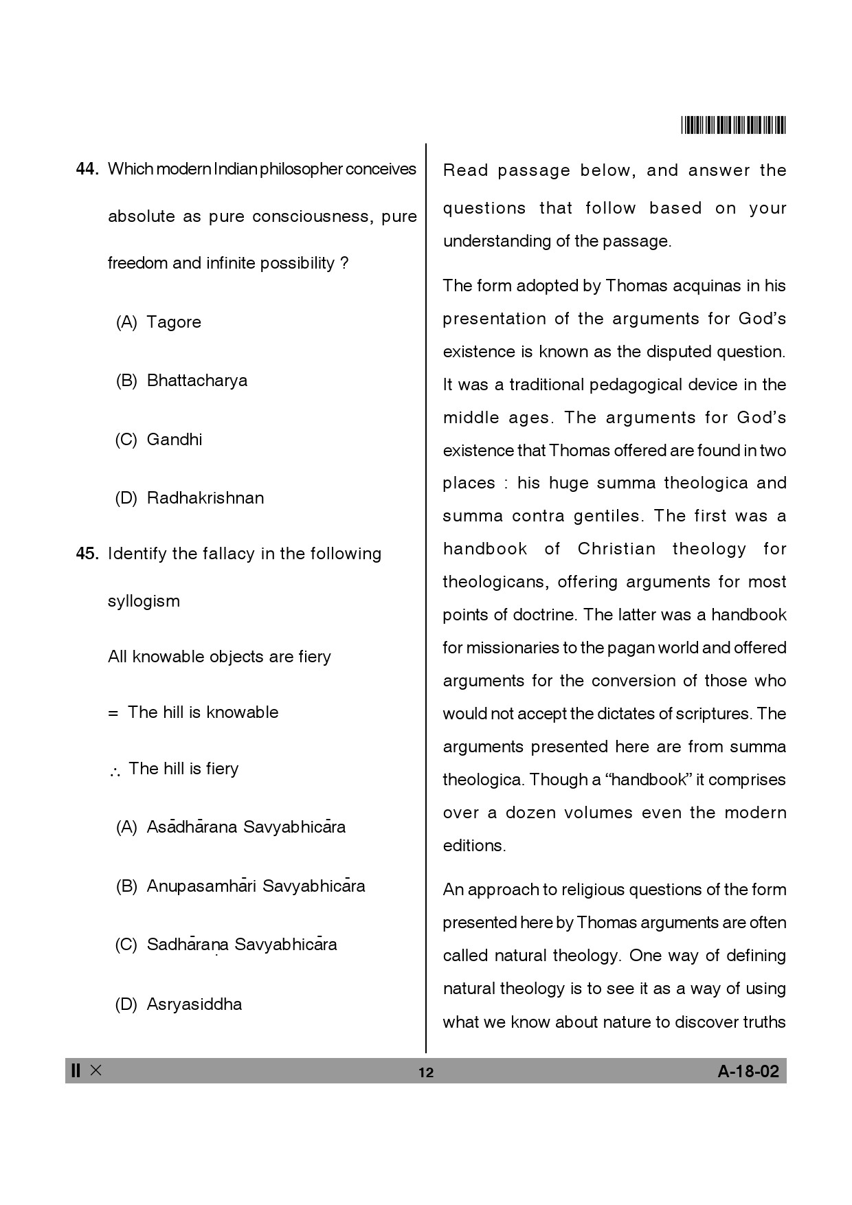 Telangana SET Philosophy 2013 Question Paper II 11