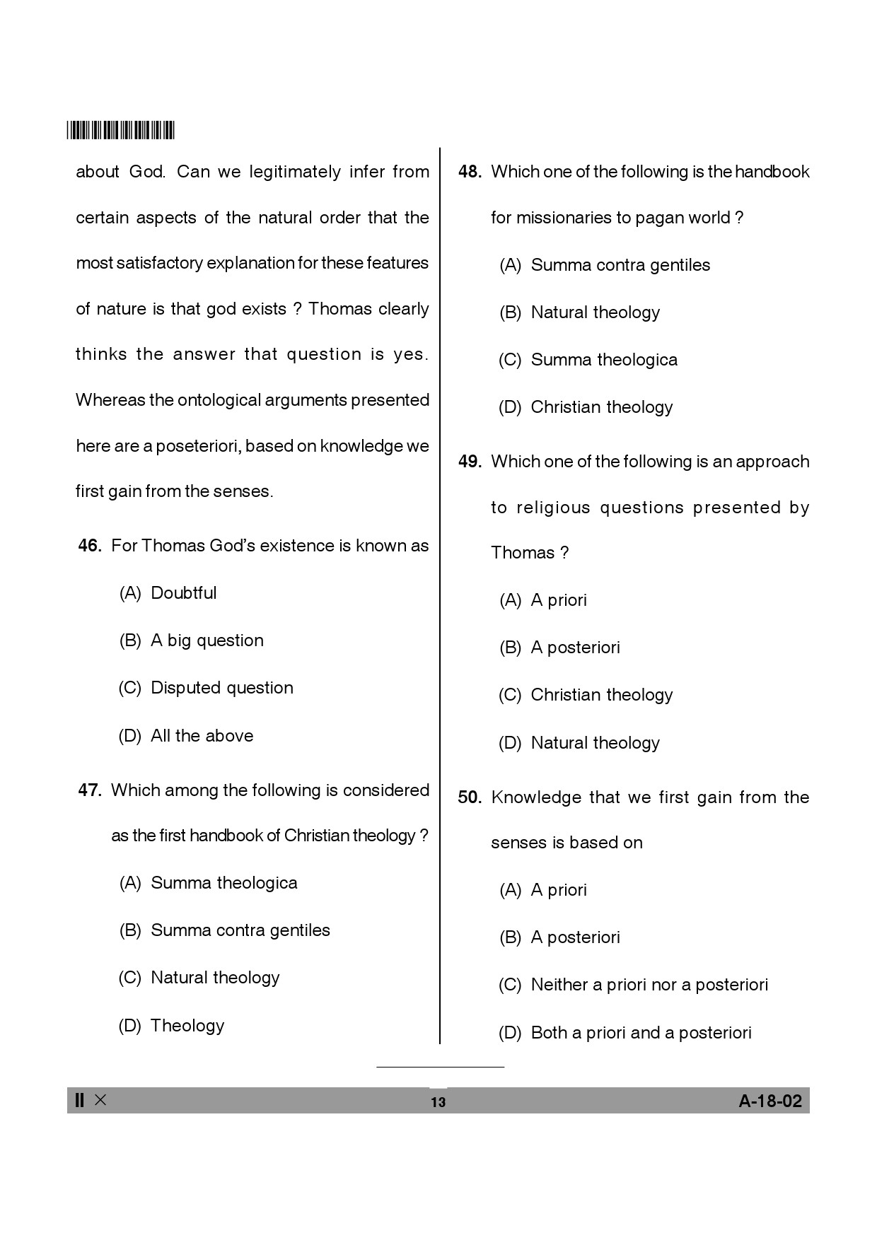 Telangana SET Philosophy 2013 Question Paper II 12