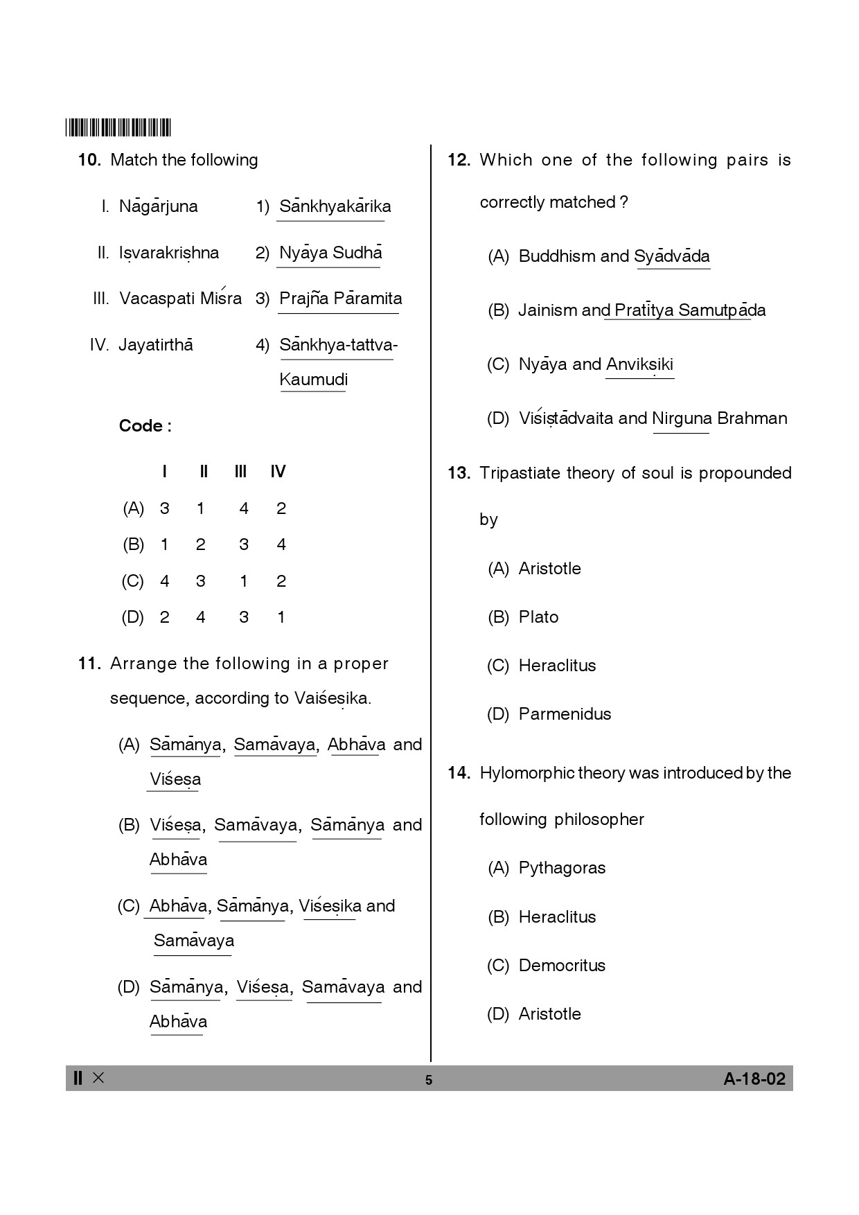 Telangana SET Philosophy 2013 Question Paper II 4