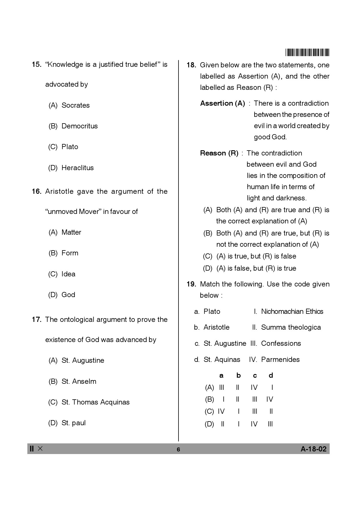 Telangana SET Philosophy 2013 Question Paper II 5