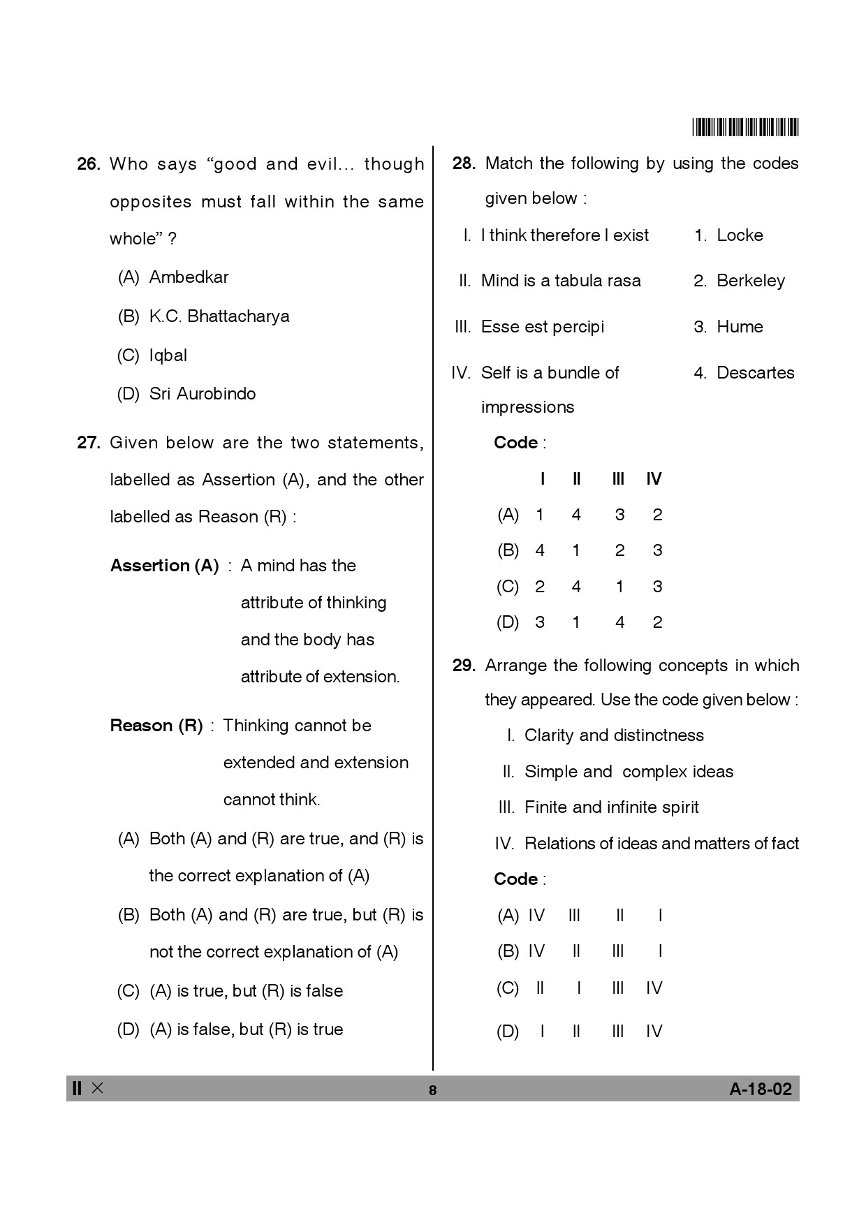 Telangana SET Philosophy 2013 Question Paper II 7