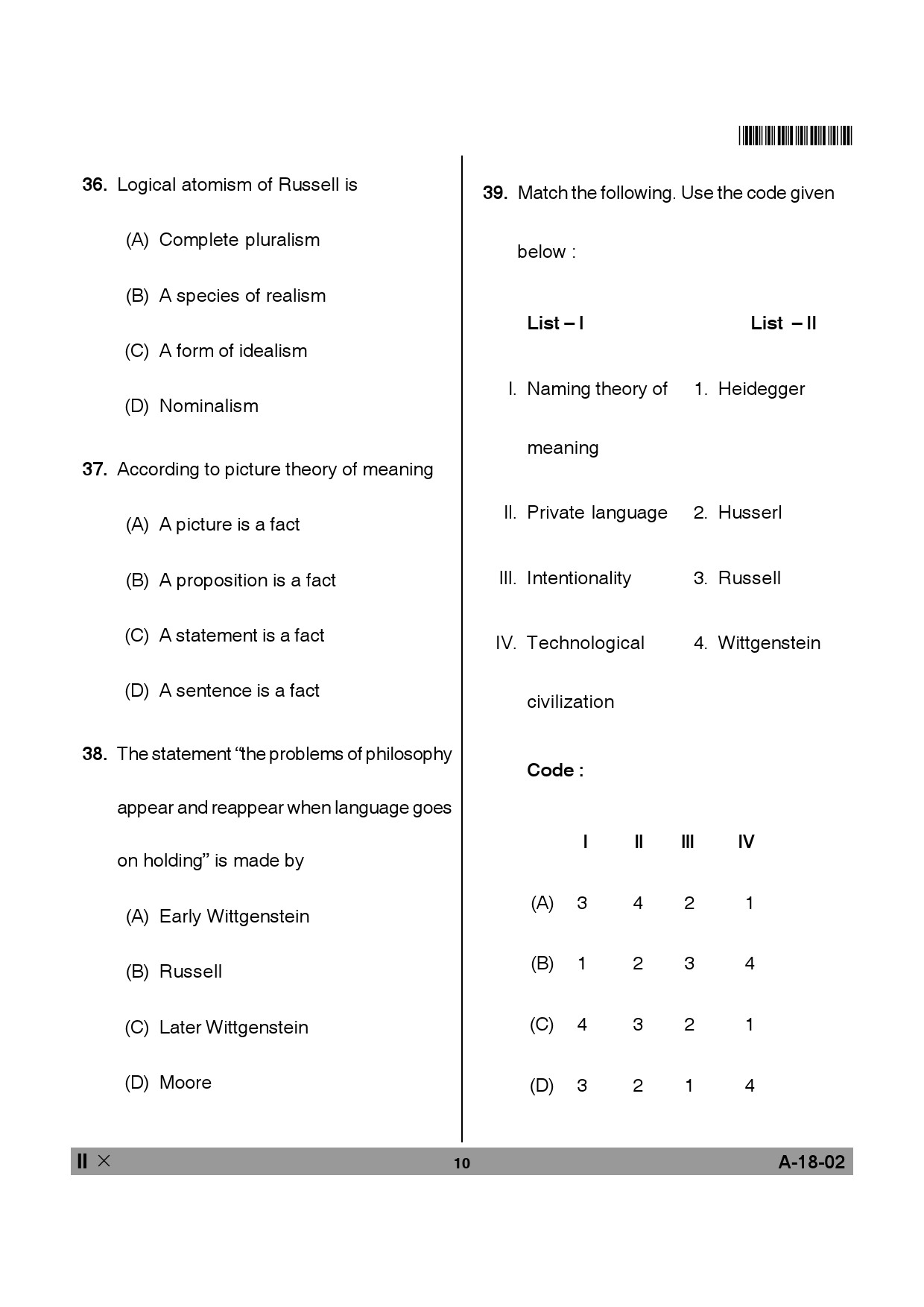 Telangana SET Philosophy 2013 Question Paper II 9