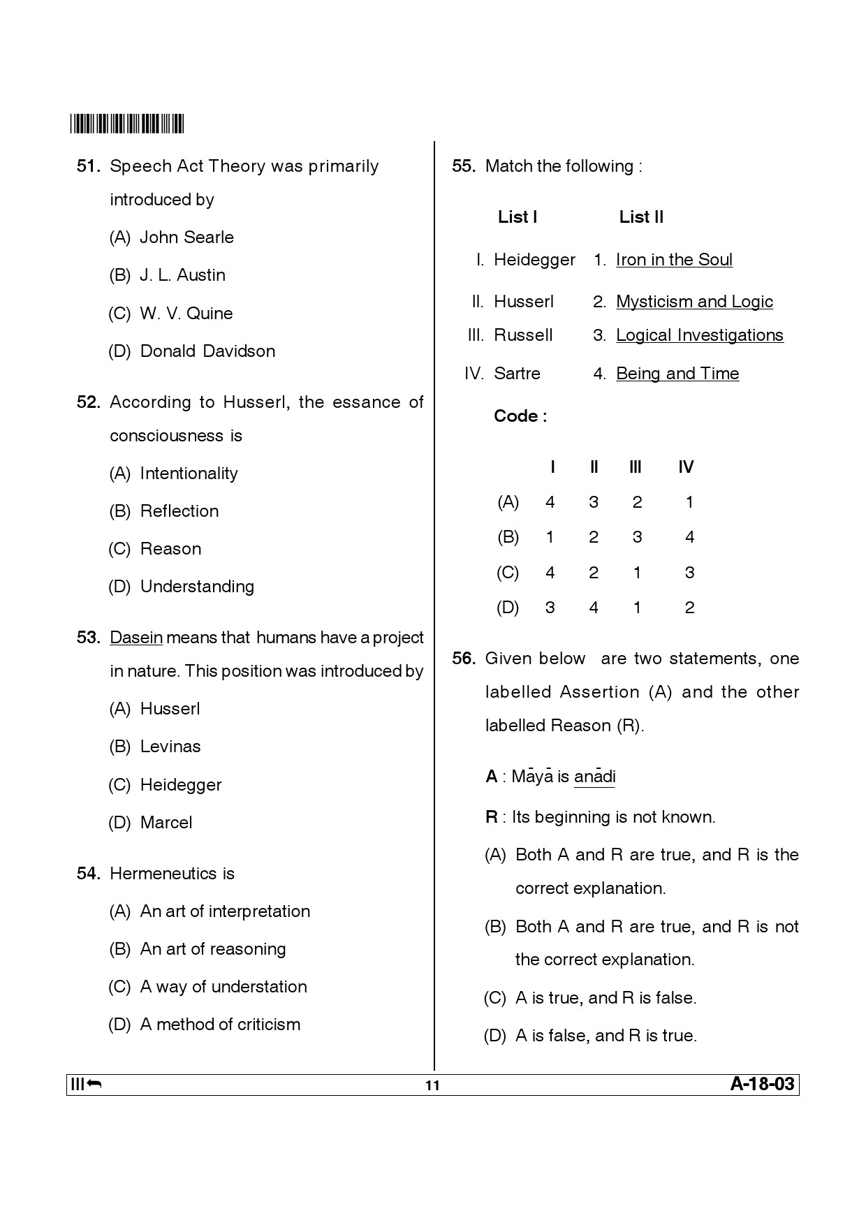 Telangana SET Philosophy 2013 Question Paper III 10