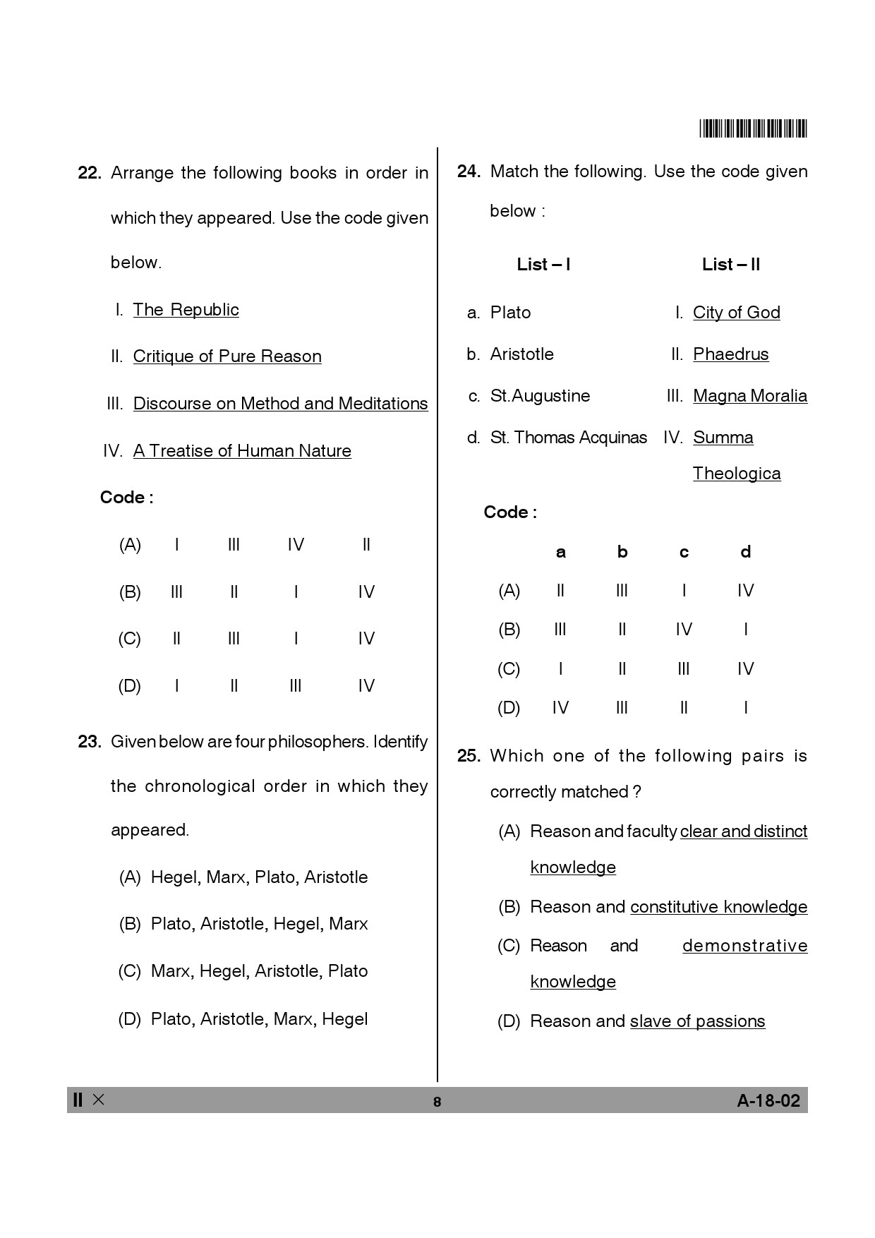 Telangana SET Philosophy 2014 Question Paper II 7