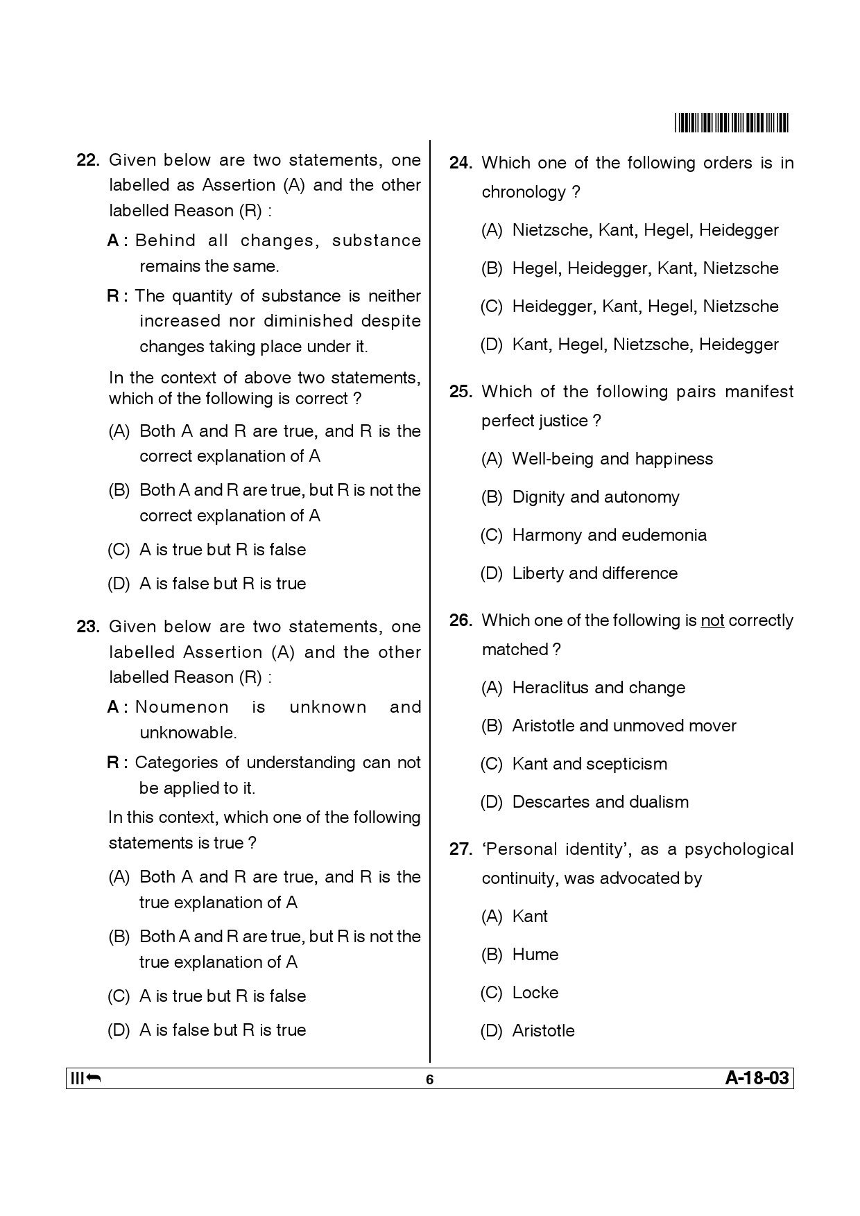 Telangana SET Philosophy 2014 Question Paper III 5