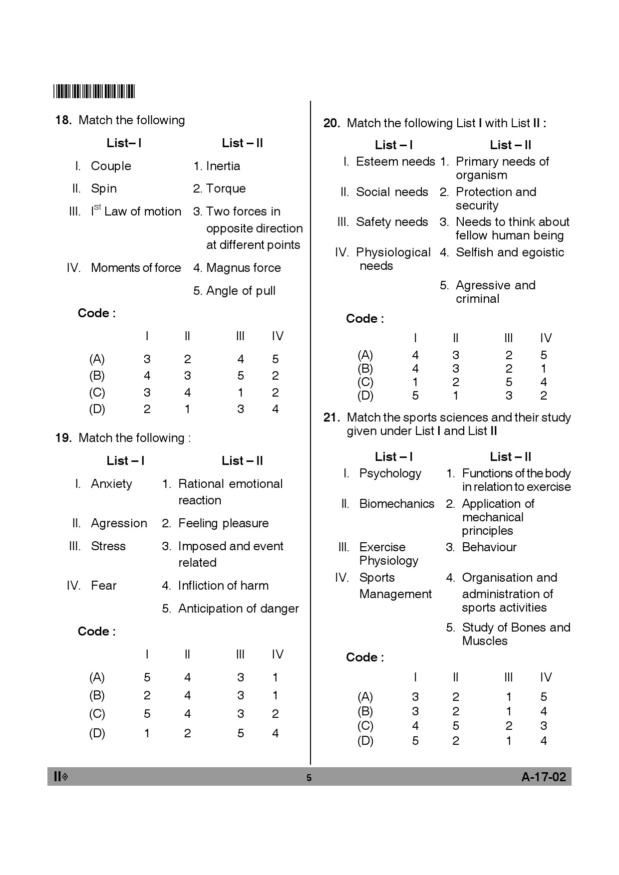 Telangana SET Physical Education 2012 Question Paper II 4