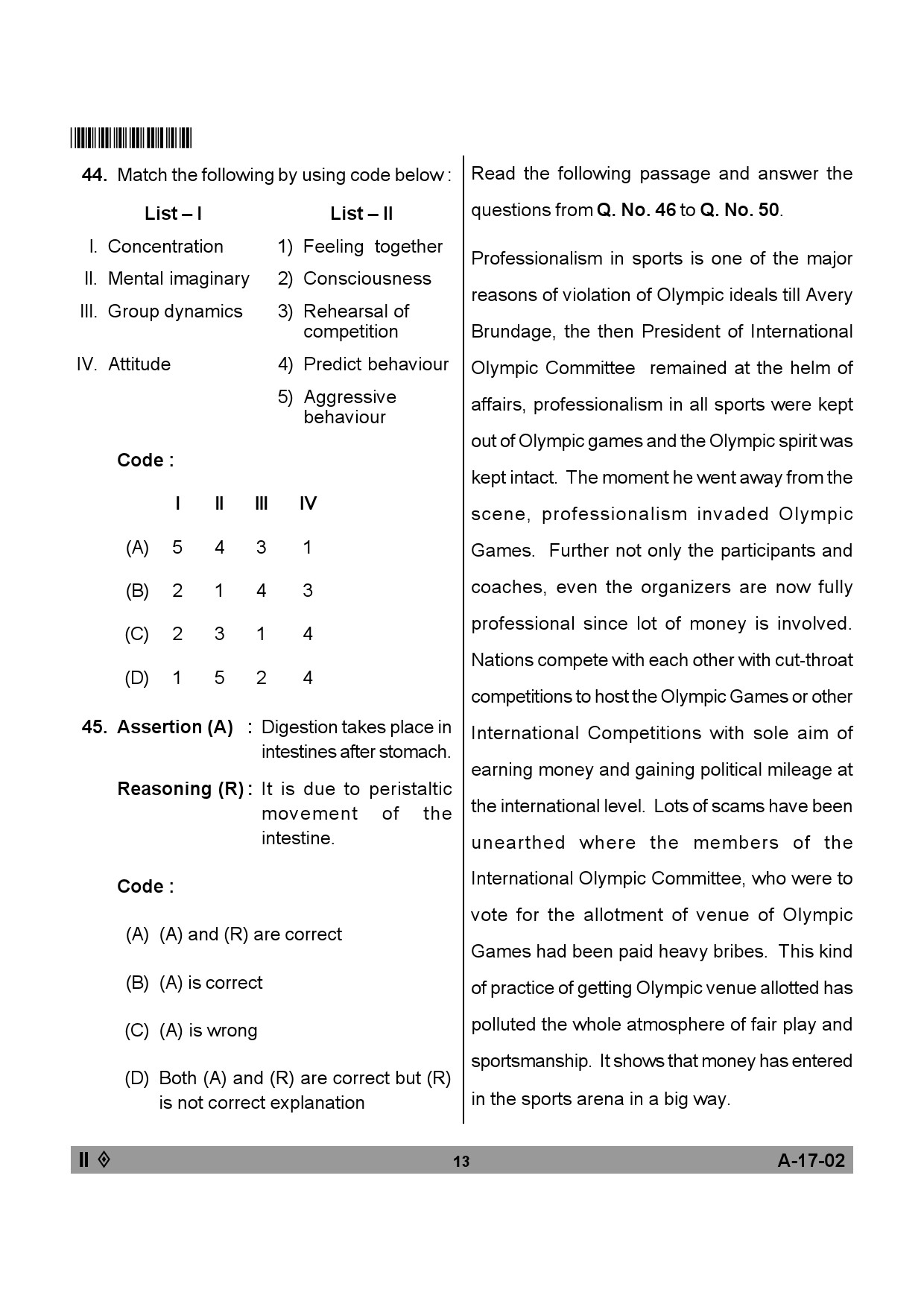 Telangana SET Physical Education 2013 Question Paper II 12