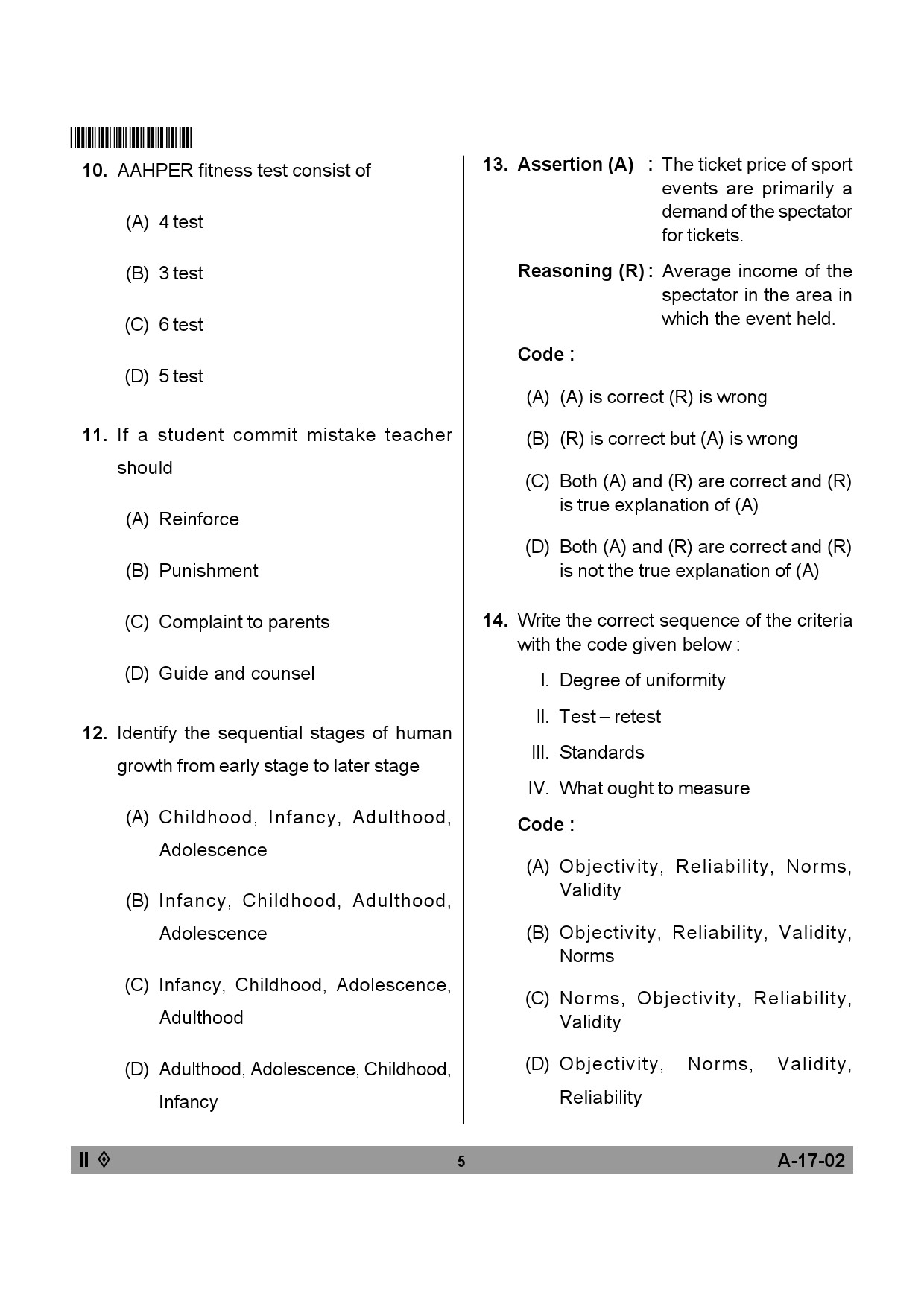 Telangana SET Physical Education 2013 Question Paper II 4