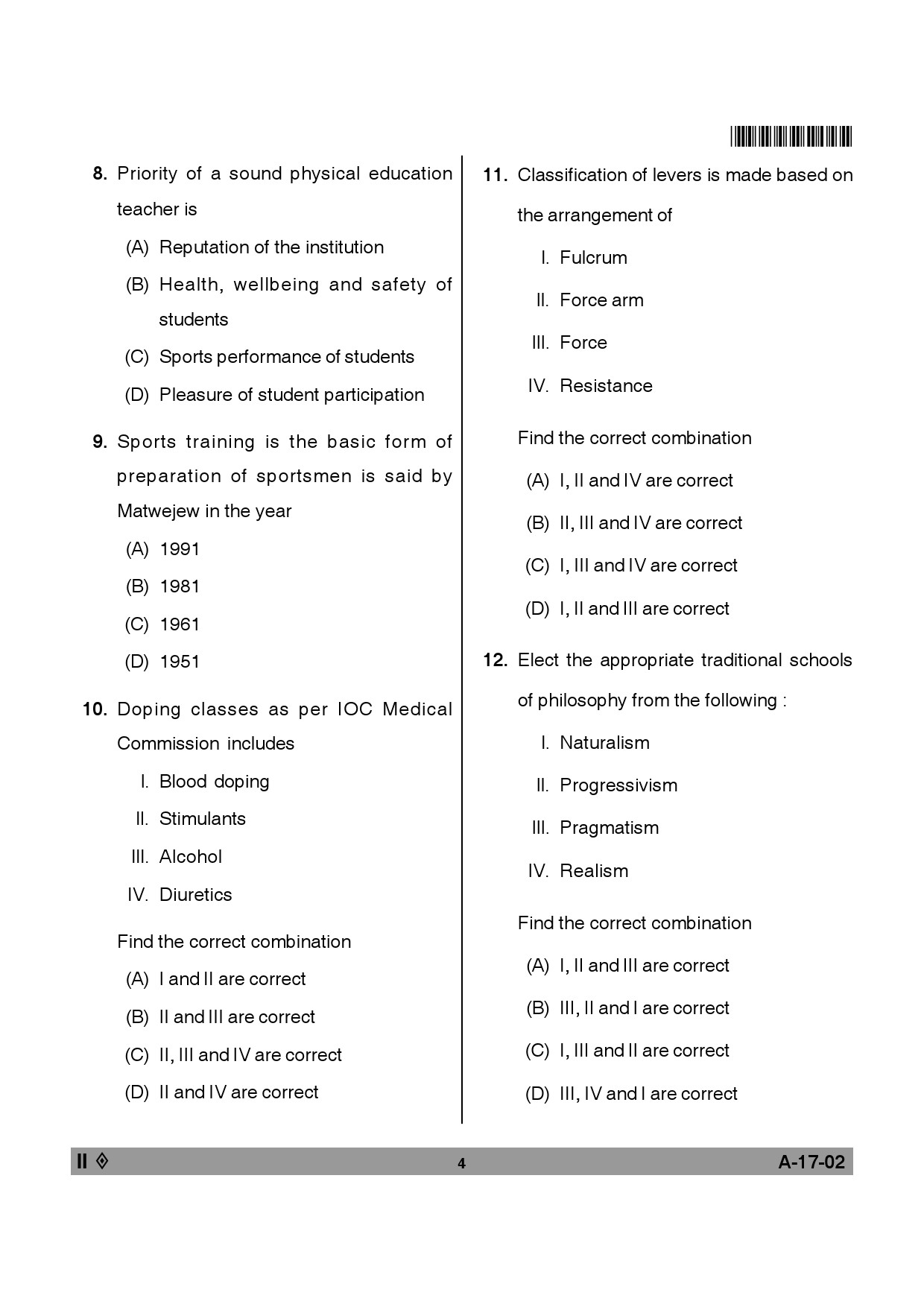 Telangana SET Physical Education 2014 Question Paper II 3