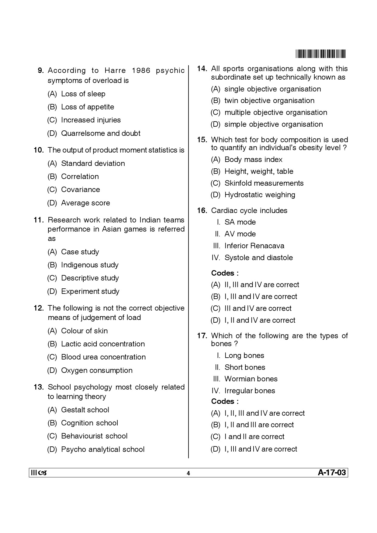 Telangana SET Physical Education 2014 Question Paper III 3