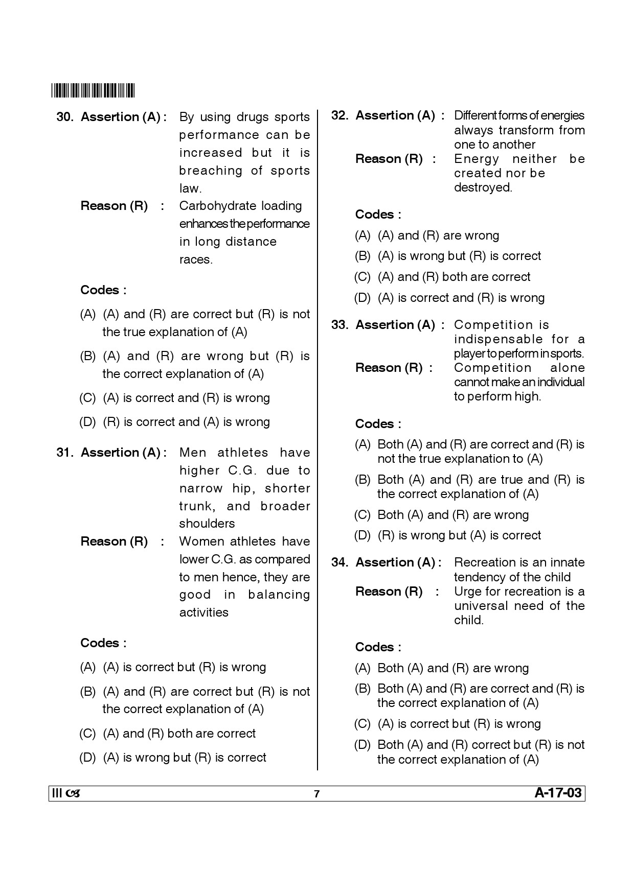 Telangana SET Physical Education 2014 Question Paper III 6