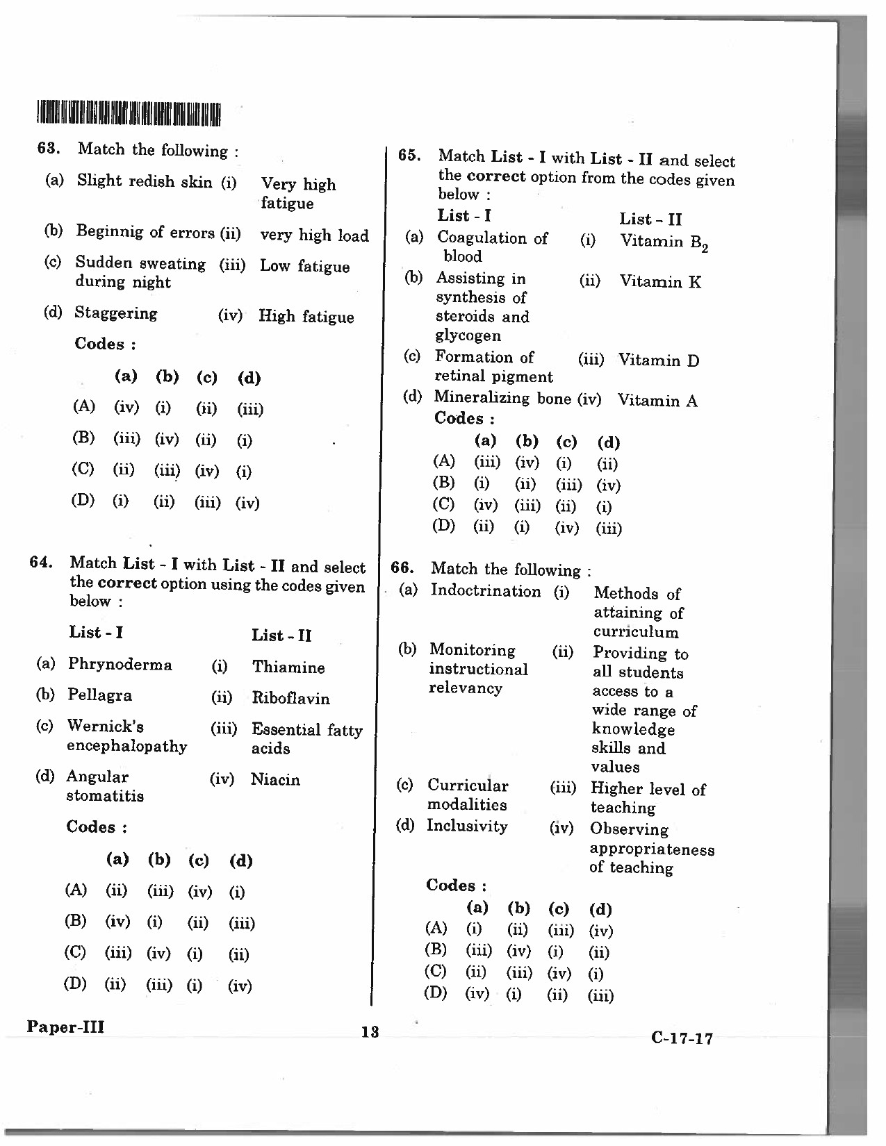 Telangana SET Physical Education 2017 Question Paper III 12