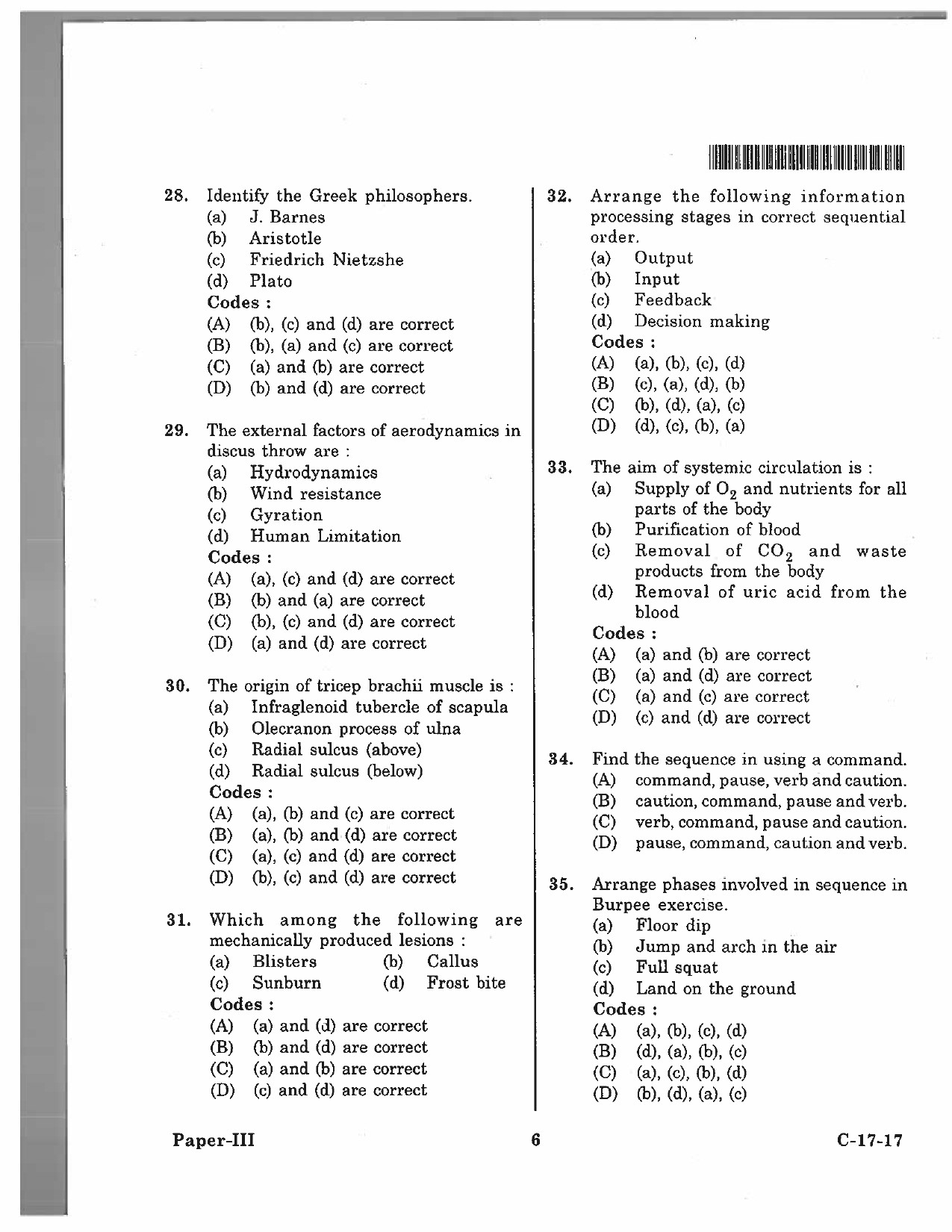 Telangana SET Physical Education 2017 Question Paper III 5