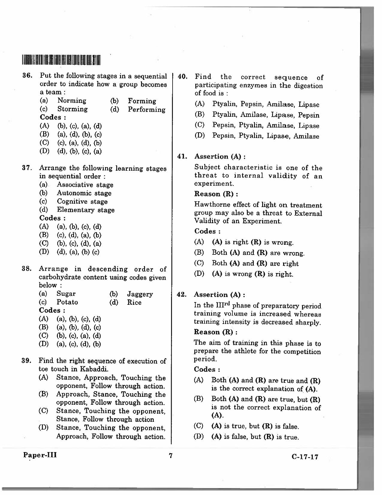 Telangana SET Physical Education 2017 Question Paper III 6