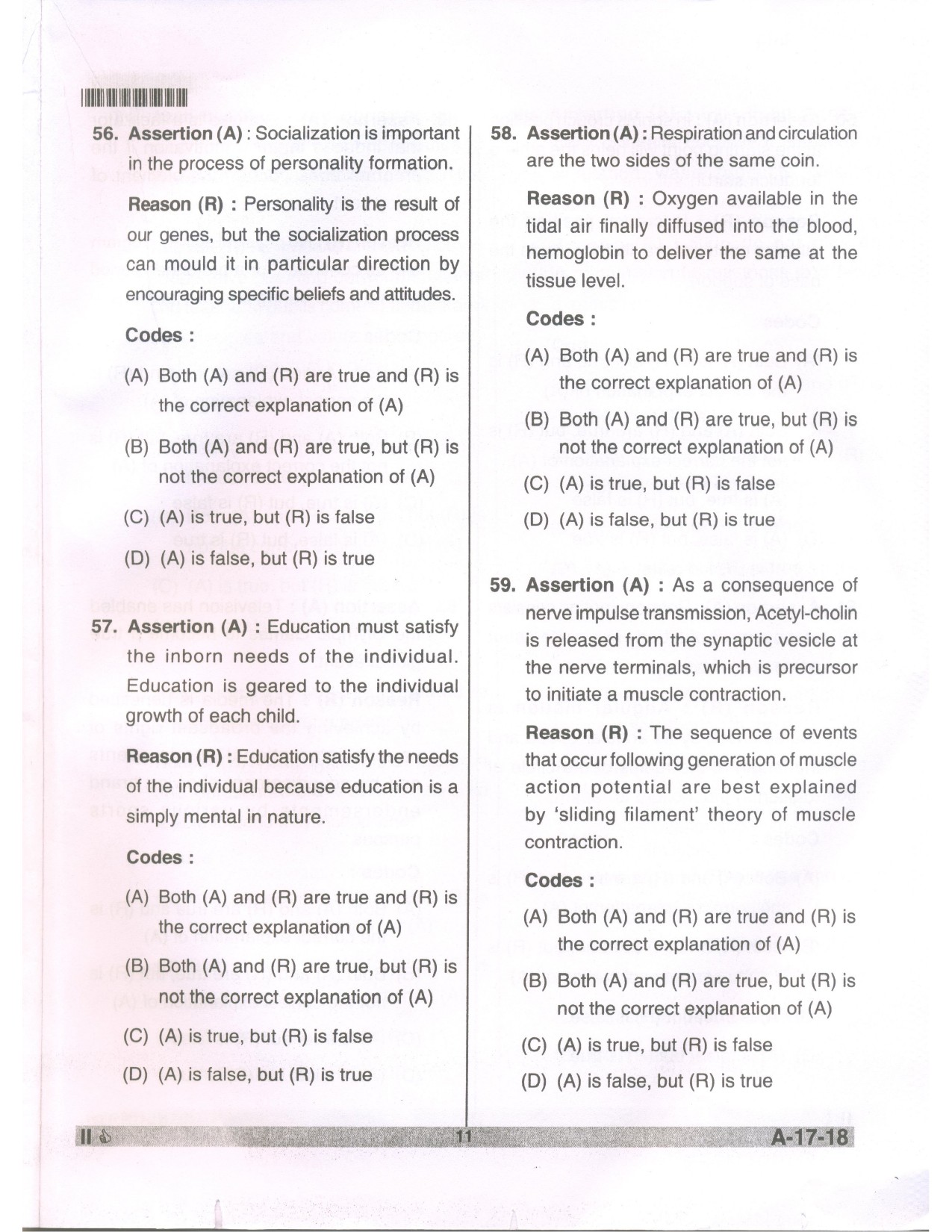 Telangana SET Physical Education 2018 Question Paper II 10