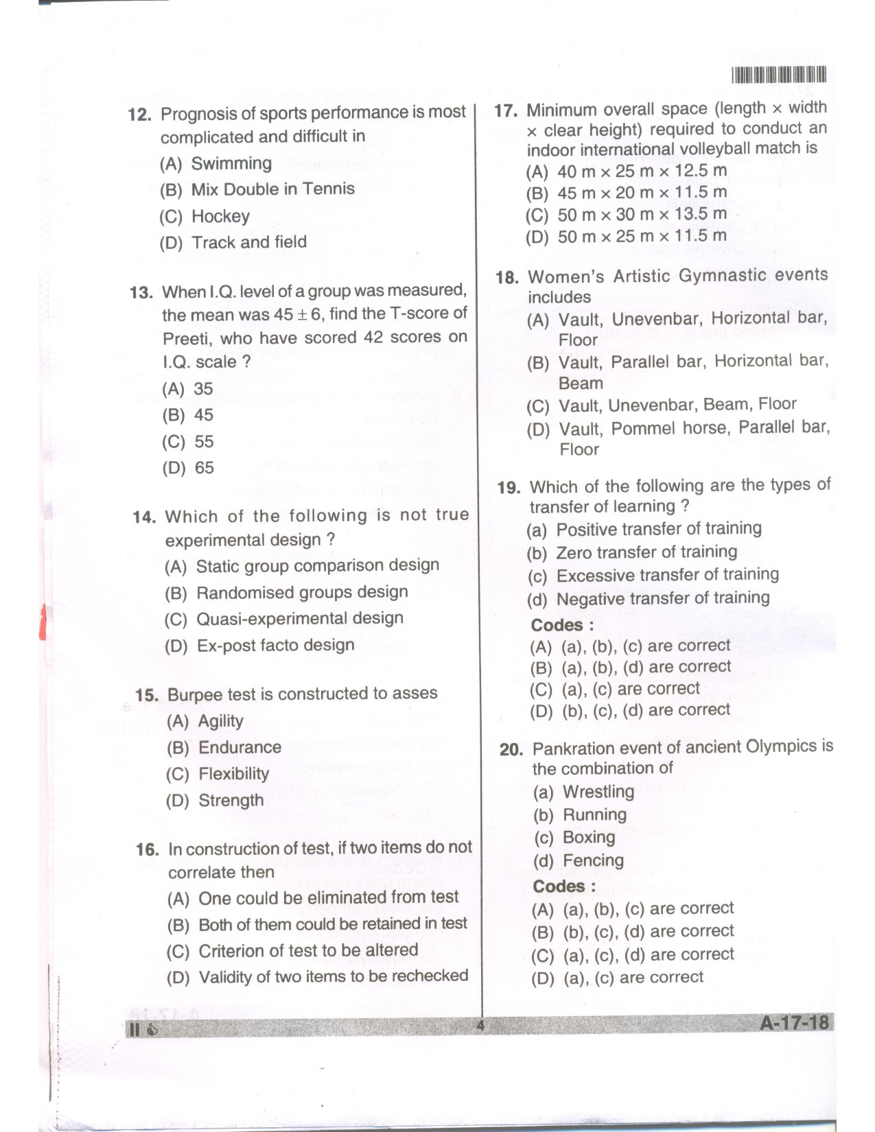 Telangana SET Physical Education 2018 Question Paper II 3