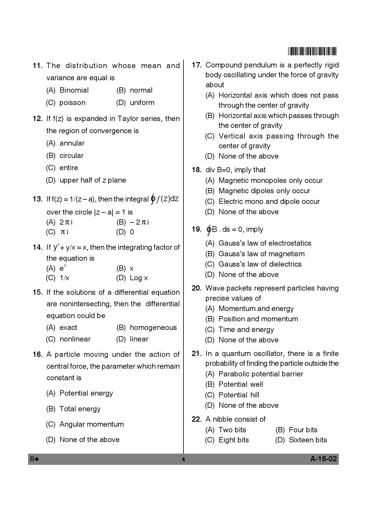 Telangana SET Physical Sciences 2012 Question Paper II 3