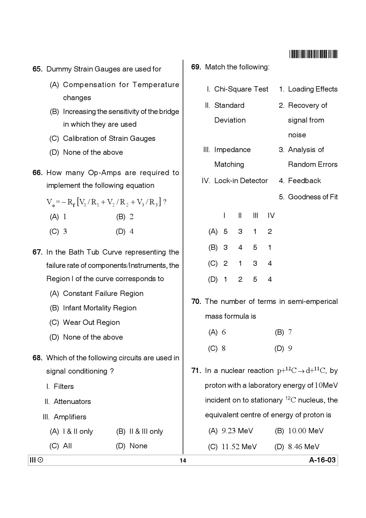 Telangana SET Physical Sciences 2012 Question Paper III 13