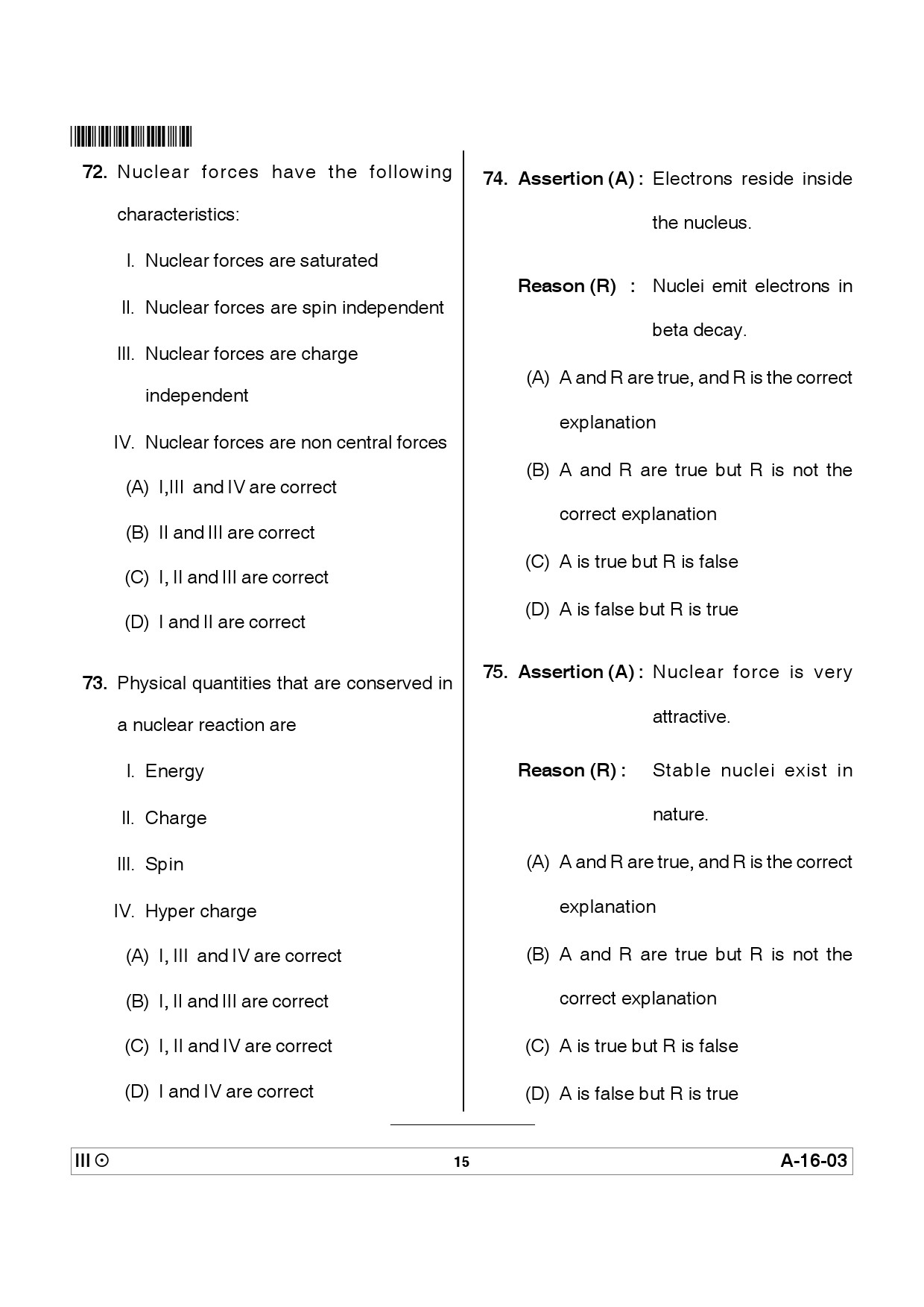 Telangana SET Physical Sciences 2012 Question Paper III 14