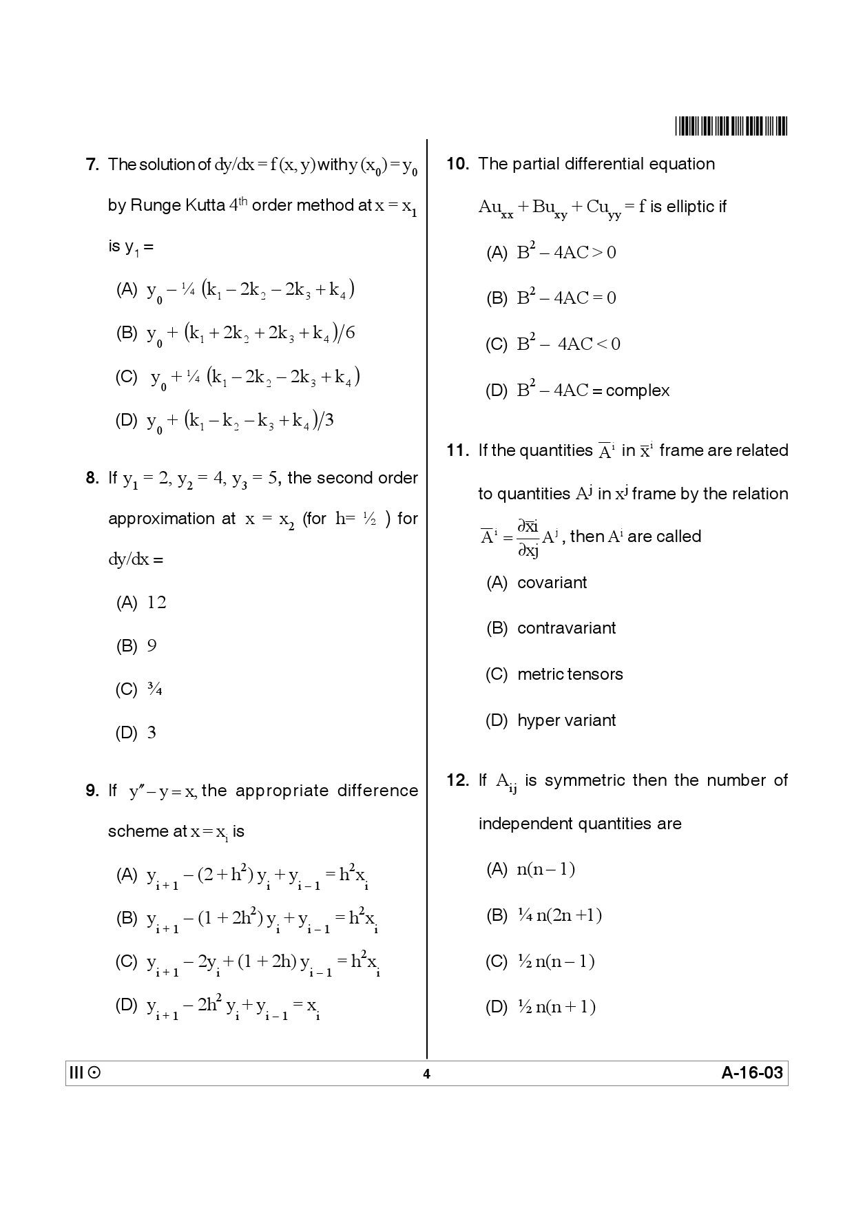 Telangana SET Physical Sciences 2012 Question Paper III 3