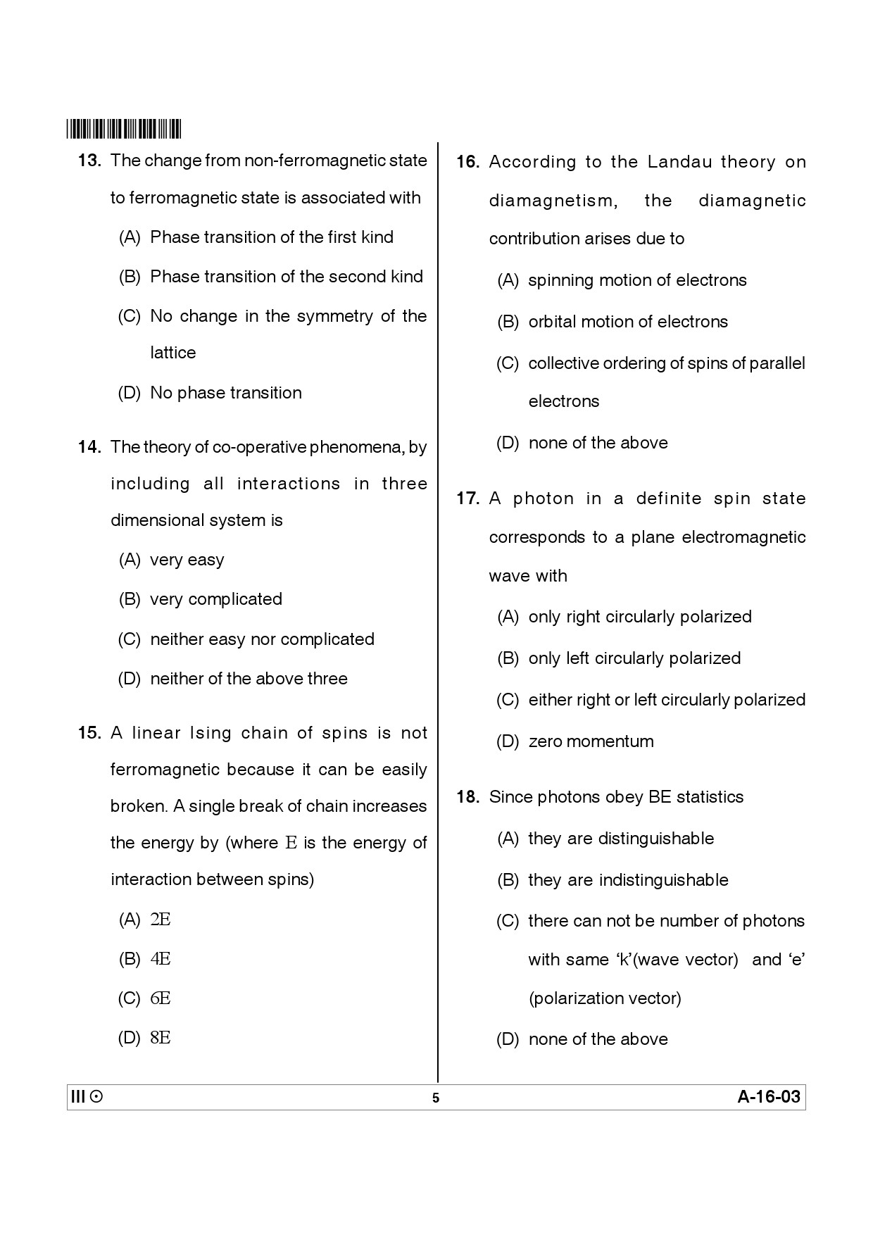 Telangana SET Physical Sciences 2012 Question Paper III 4