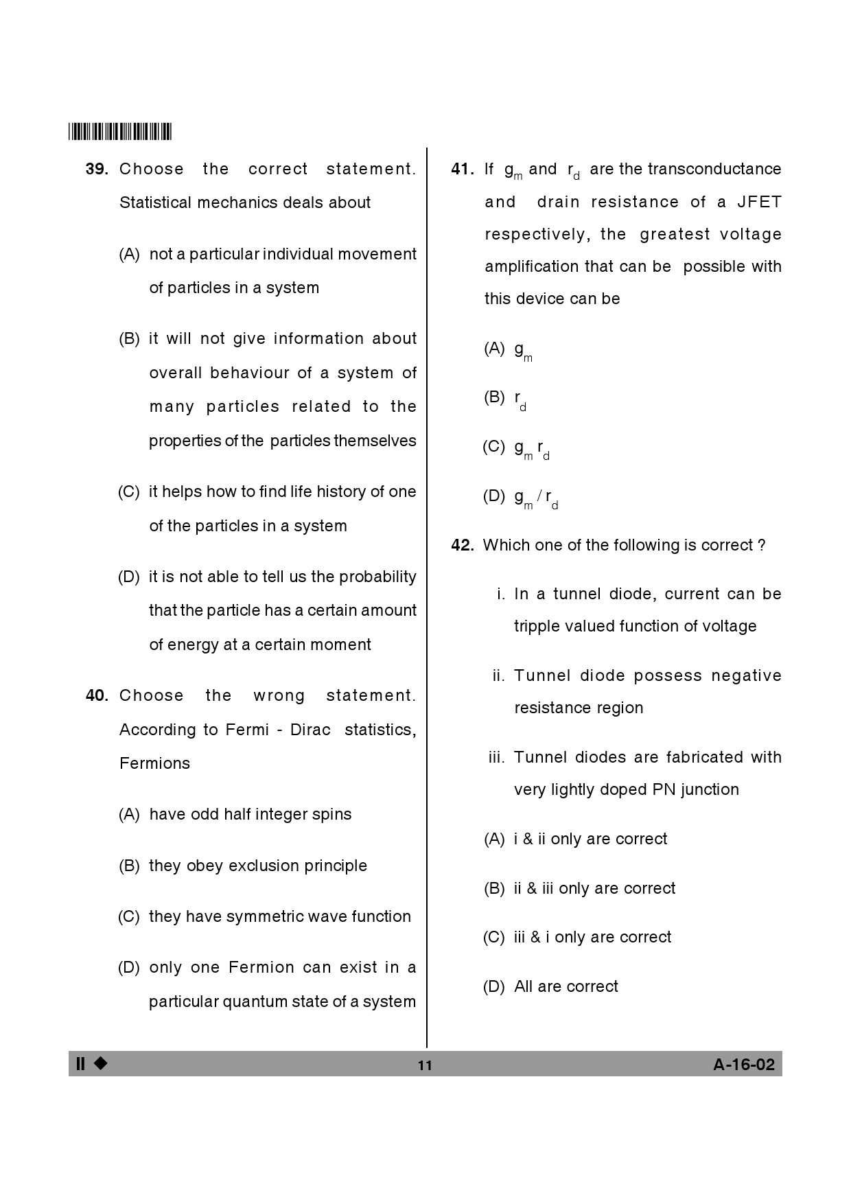 Telangana SET Physical Sciences 2013 Question Paper II 10