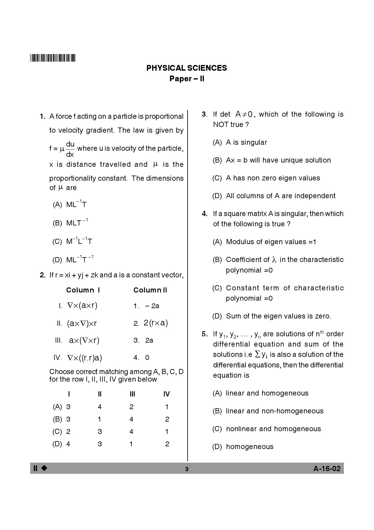 Telangana SET Physical Sciences 2013 Question Paper II 2