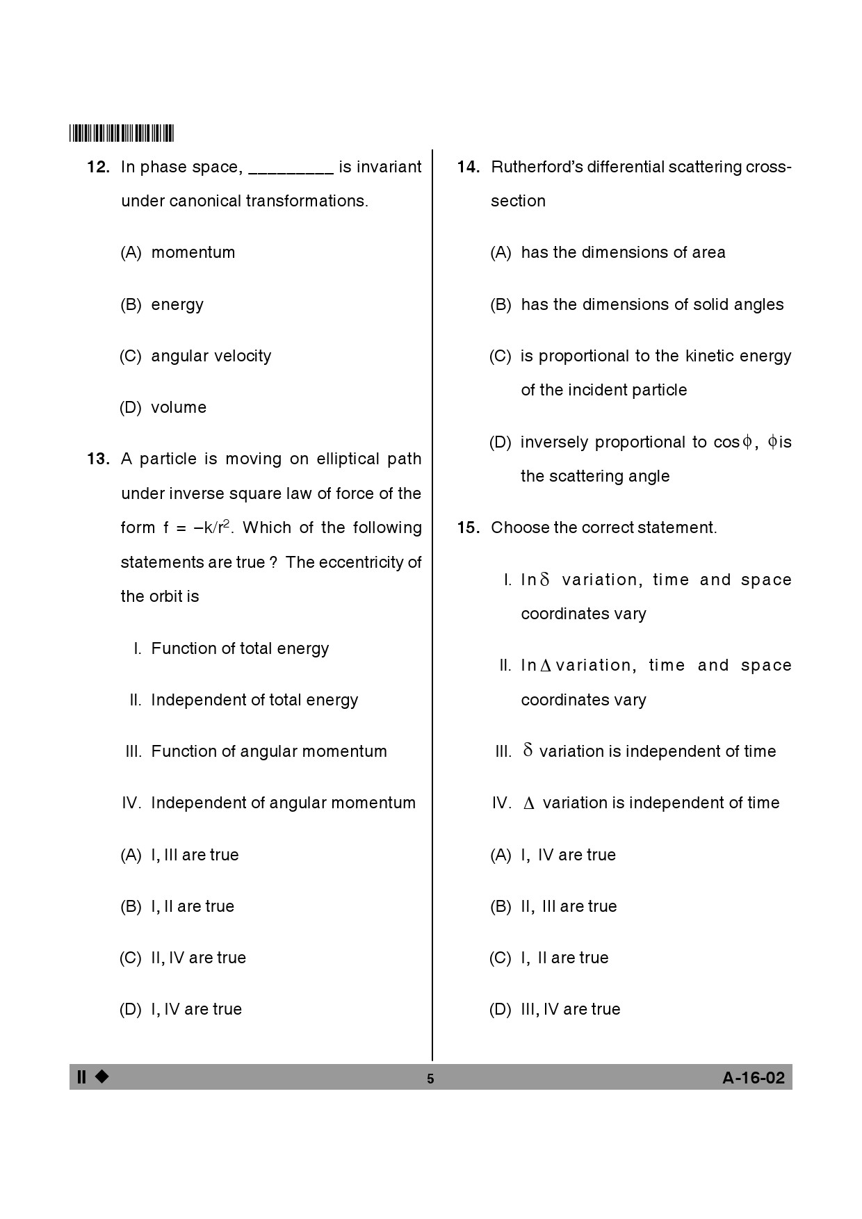 Telangana SET Physical Sciences 2013 Question Paper II 4