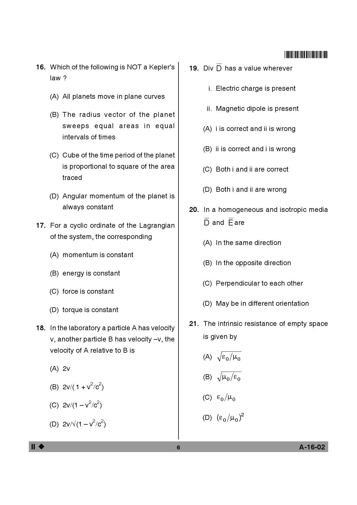 Telangana SET Physical Sciences 2013 Question Paper II 5