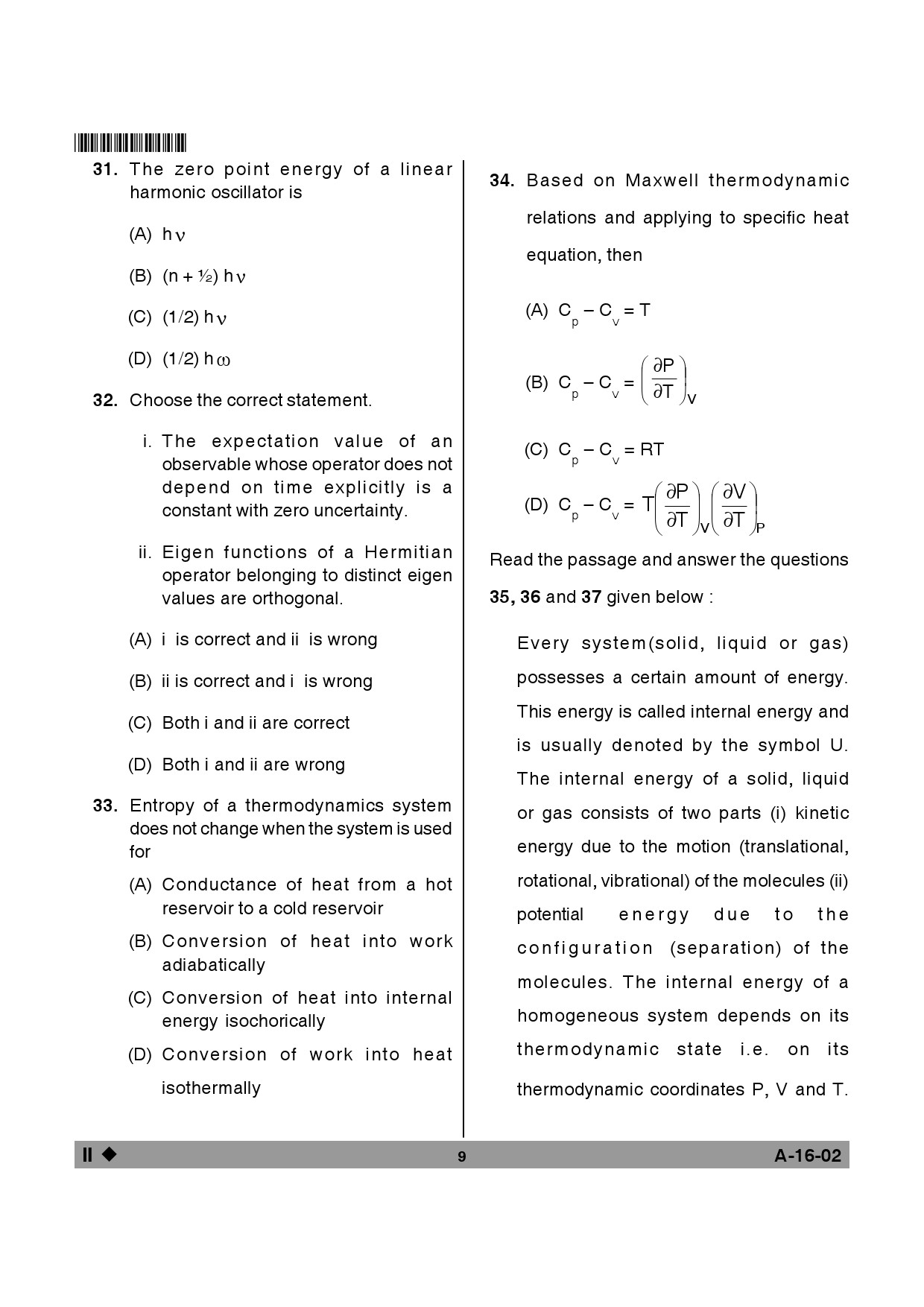 Telangana SET Physical Sciences 2013 Question Paper II 8