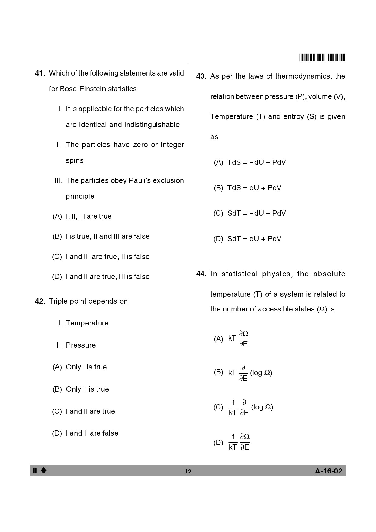 Telangana SET Physical Sciences 2014 Question Paper II 11