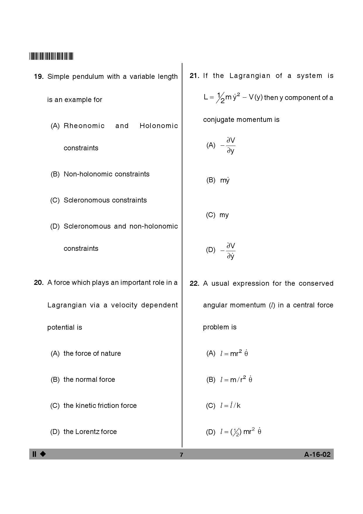 Telangana SET Physical Sciences 2014 Question Paper II 6