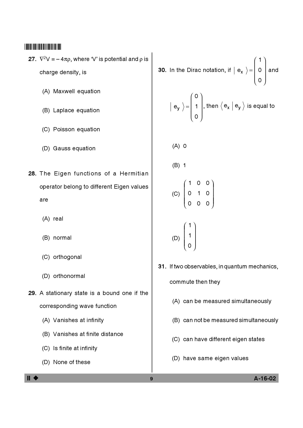 Telangana SET Physical Sciences 2014 Question Paper II 8