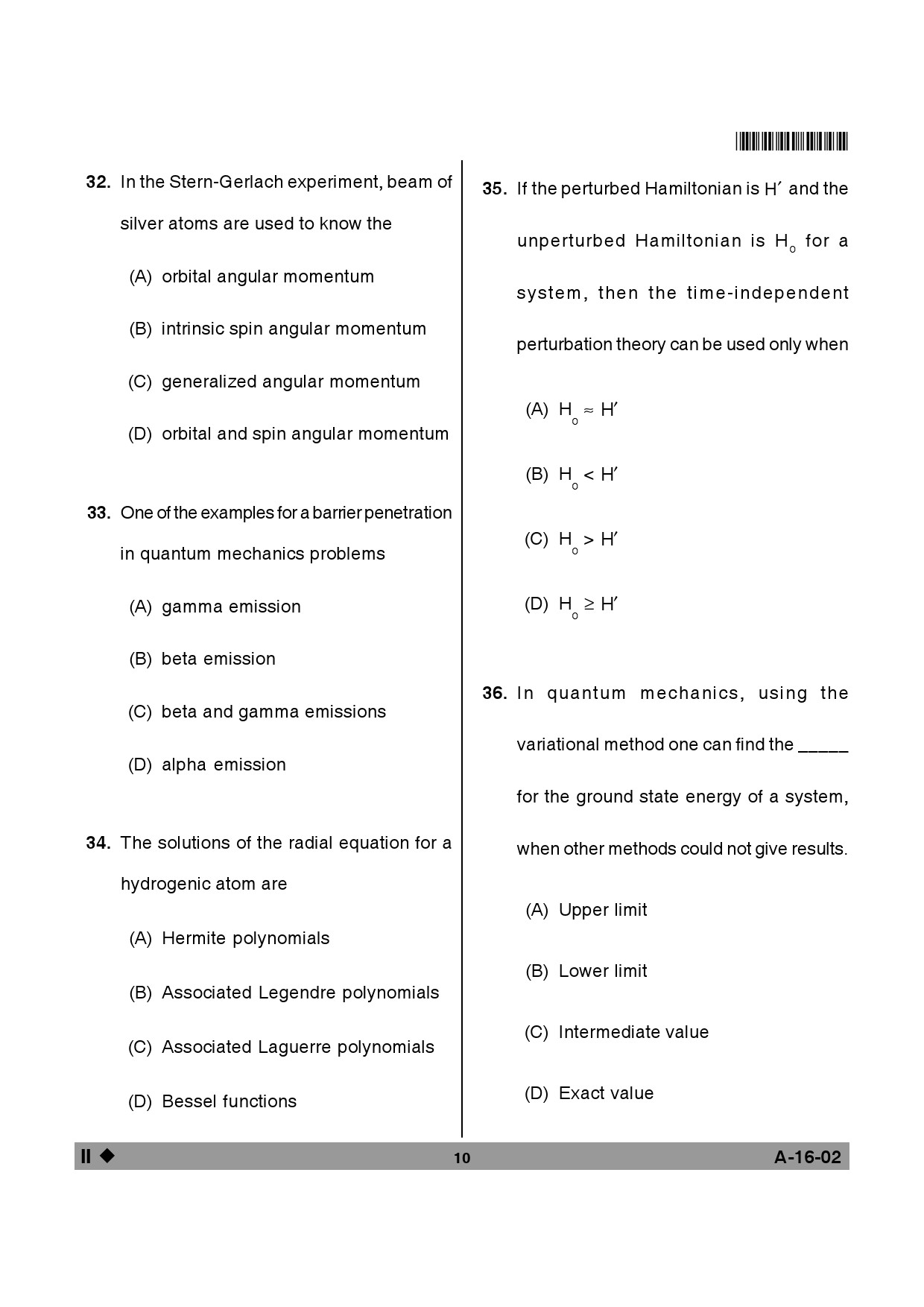 Telangana SET Physical Sciences 2014 Question Paper II 9