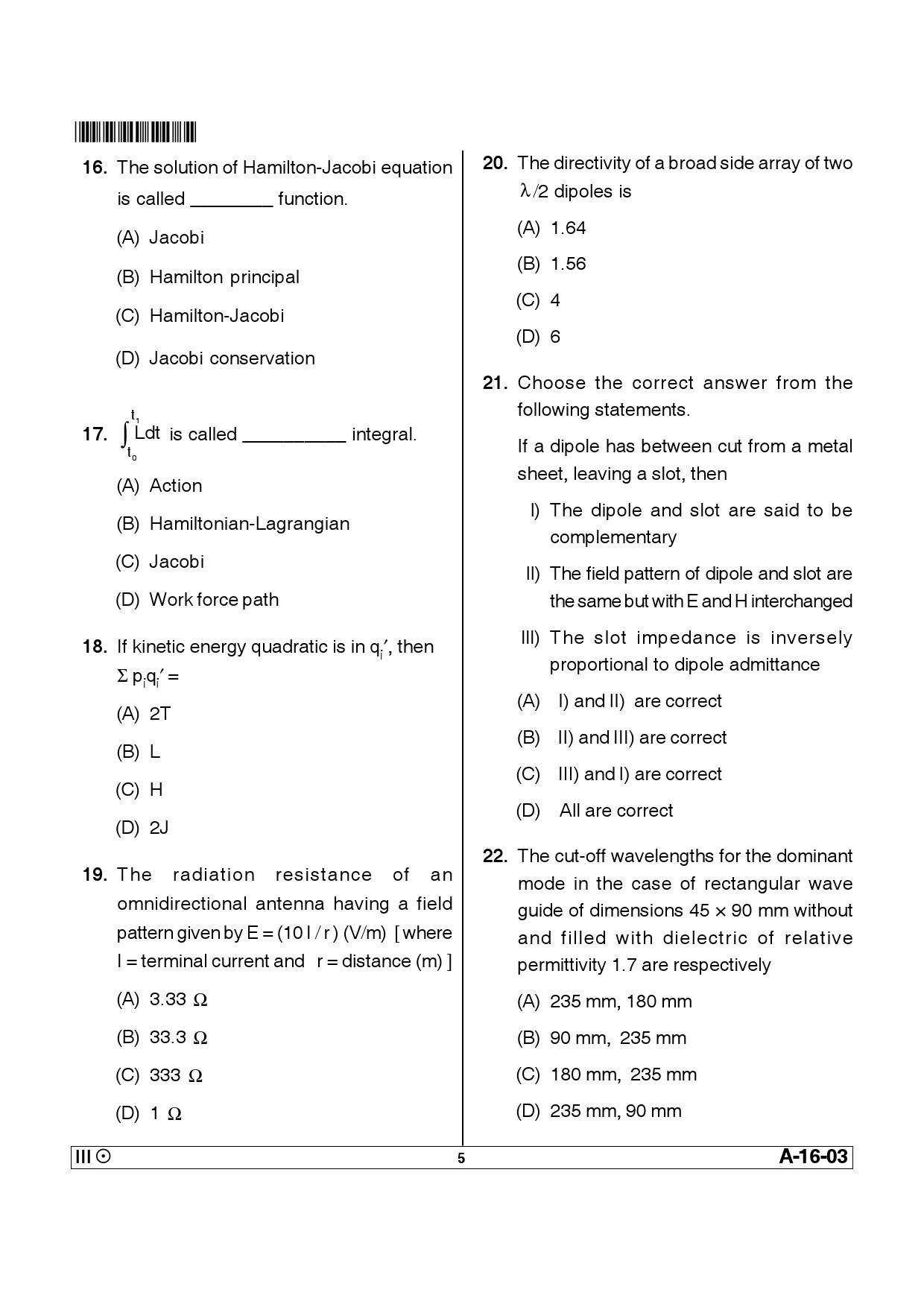 Telangana SET Physical Sciences 2014 Question Paper III 4