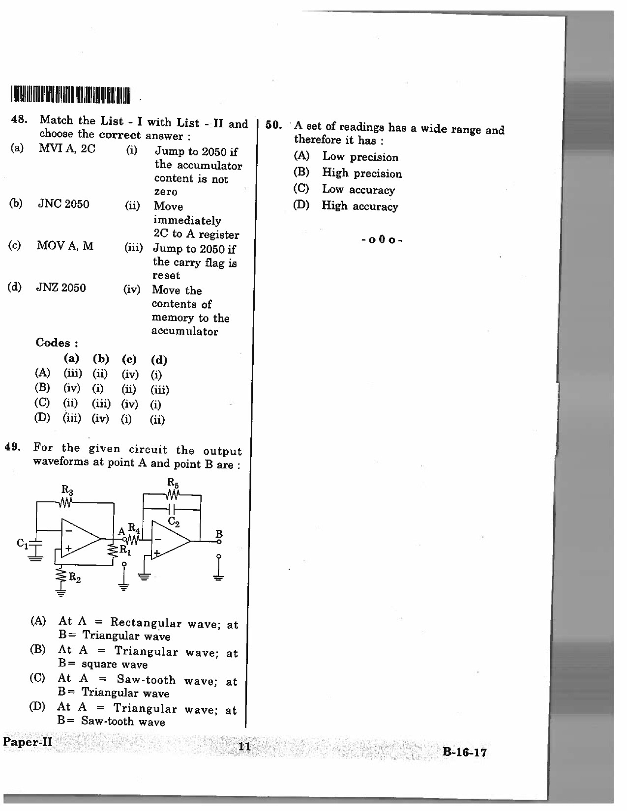 Telangana SET Physical Sciences 2017 Question Paper II 10