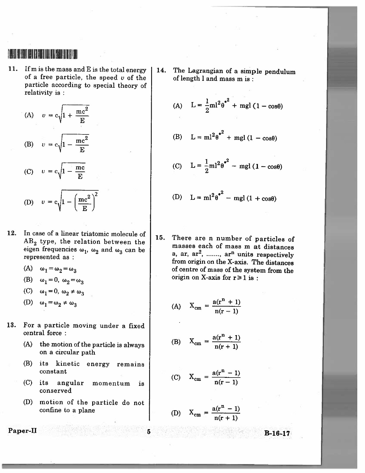 Telangana SET Physical Sciences 2017 Question Paper II 4