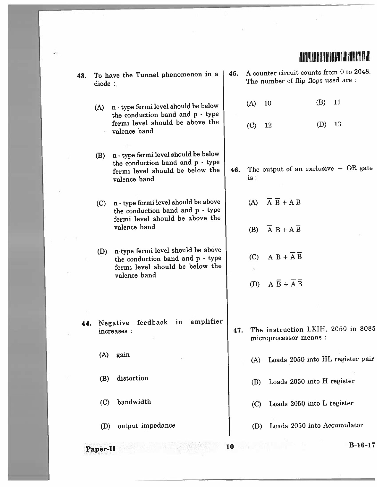 Telangana SET Physical Sciences 2017 Question Paper II 9