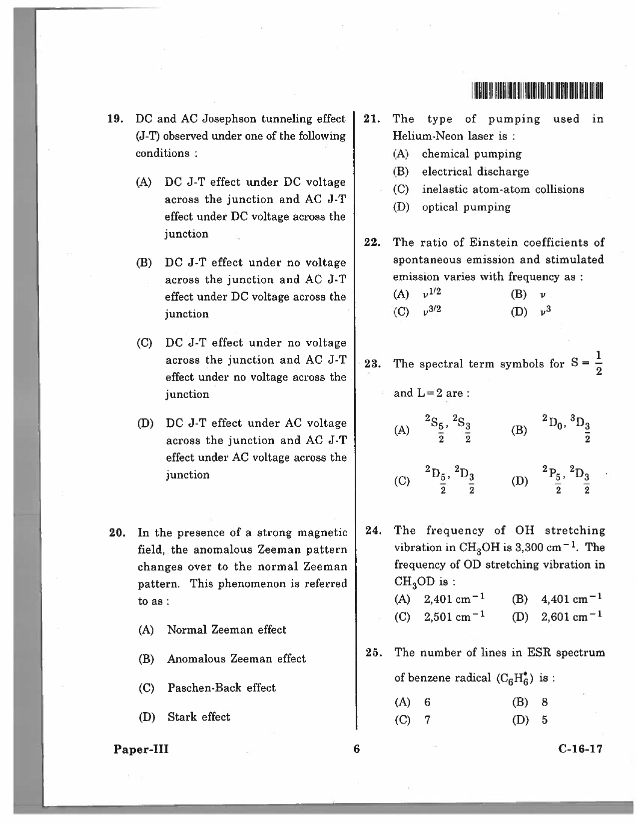 Telangana SET Physical Sciences 2017 Question Paper III 5