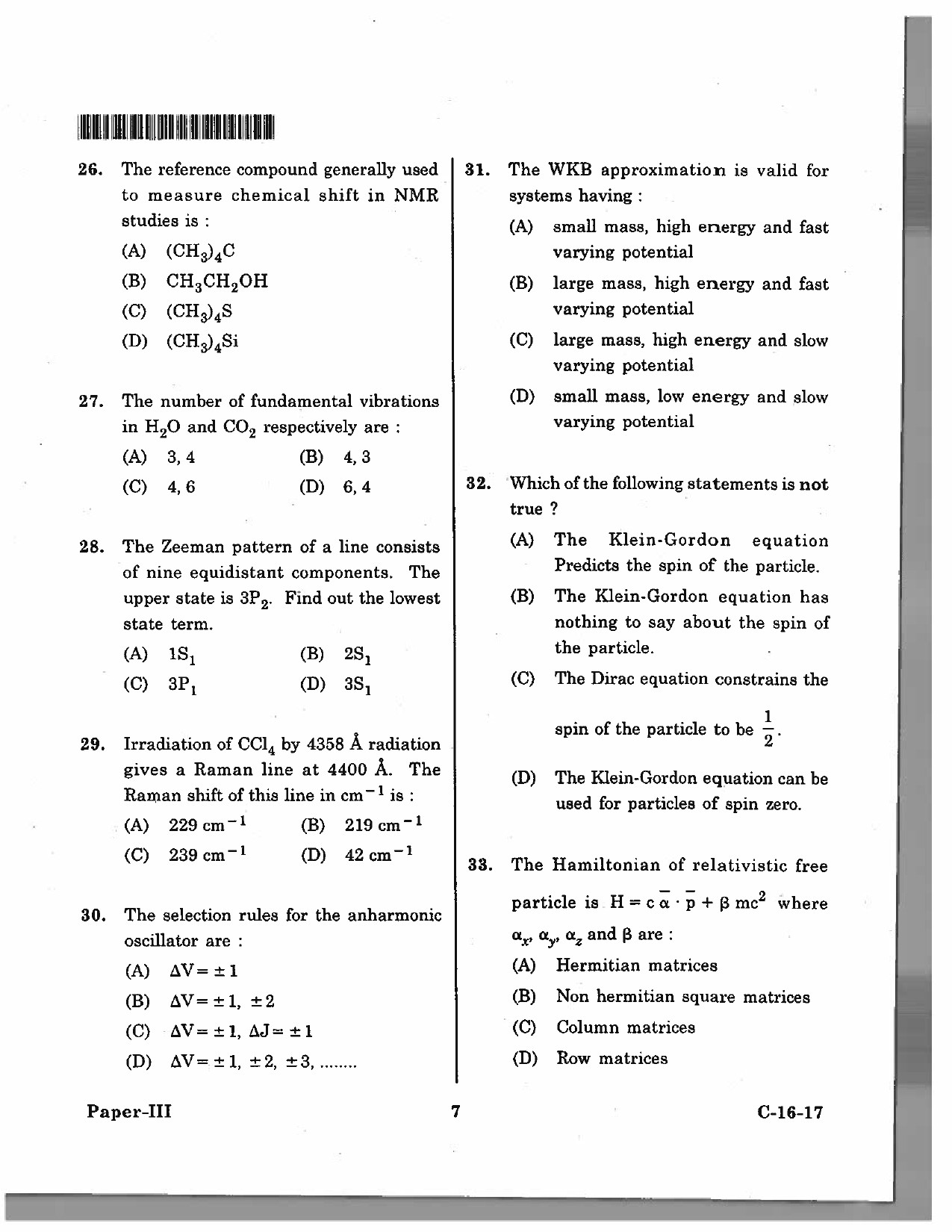 Telangana SET Physical Sciences 2017 Question Paper III 6