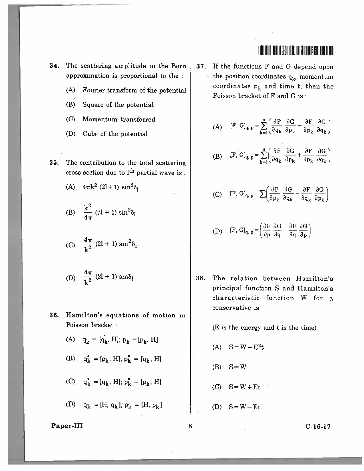 Telangana SET Physical Sciences 2017 Question Paper III 7