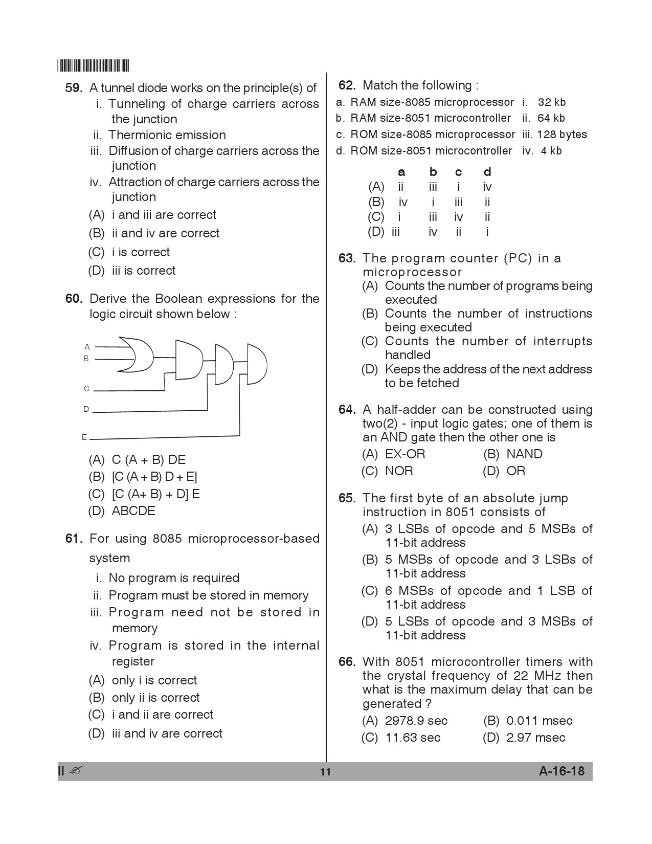 Telangana SET Physical Sciences 2018 Question Paper II 10