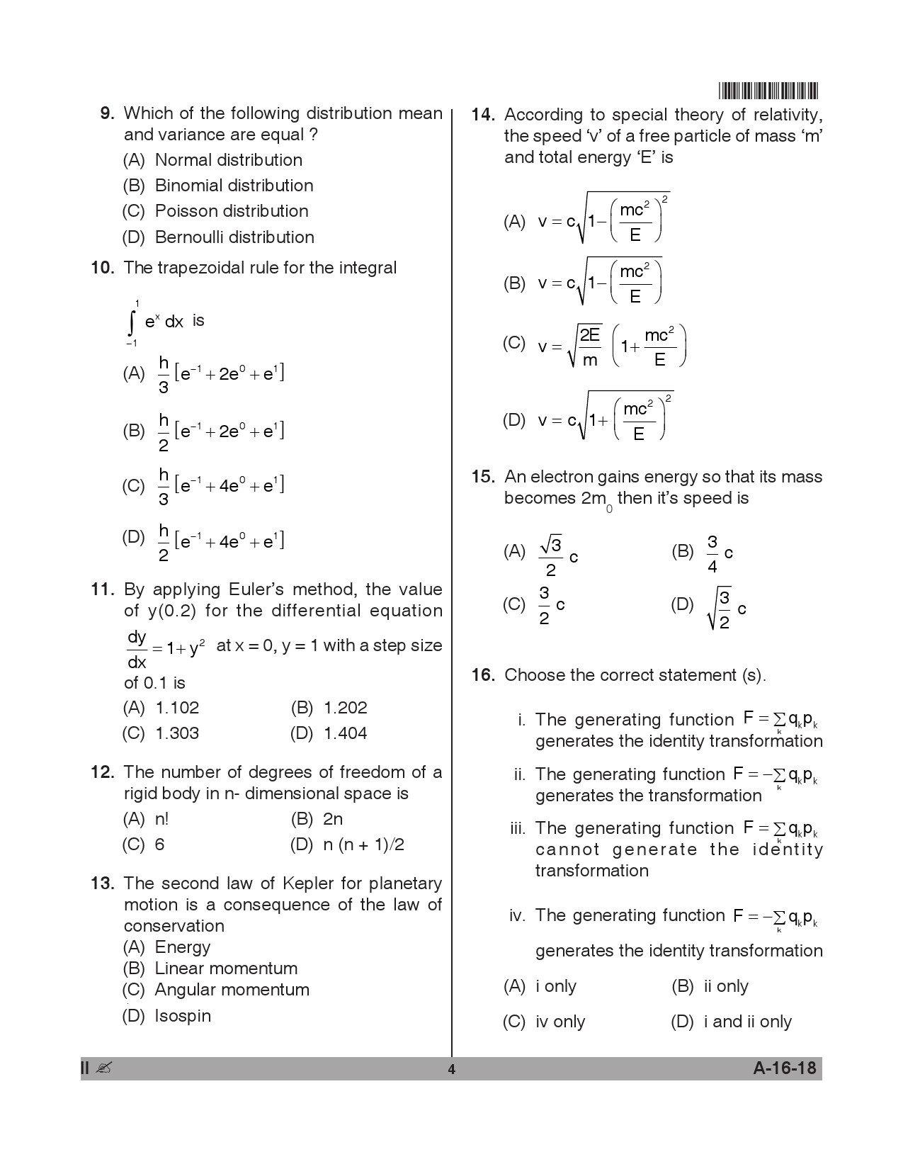 Telangana SET Physical Sciences 2018 Question Paper II 3